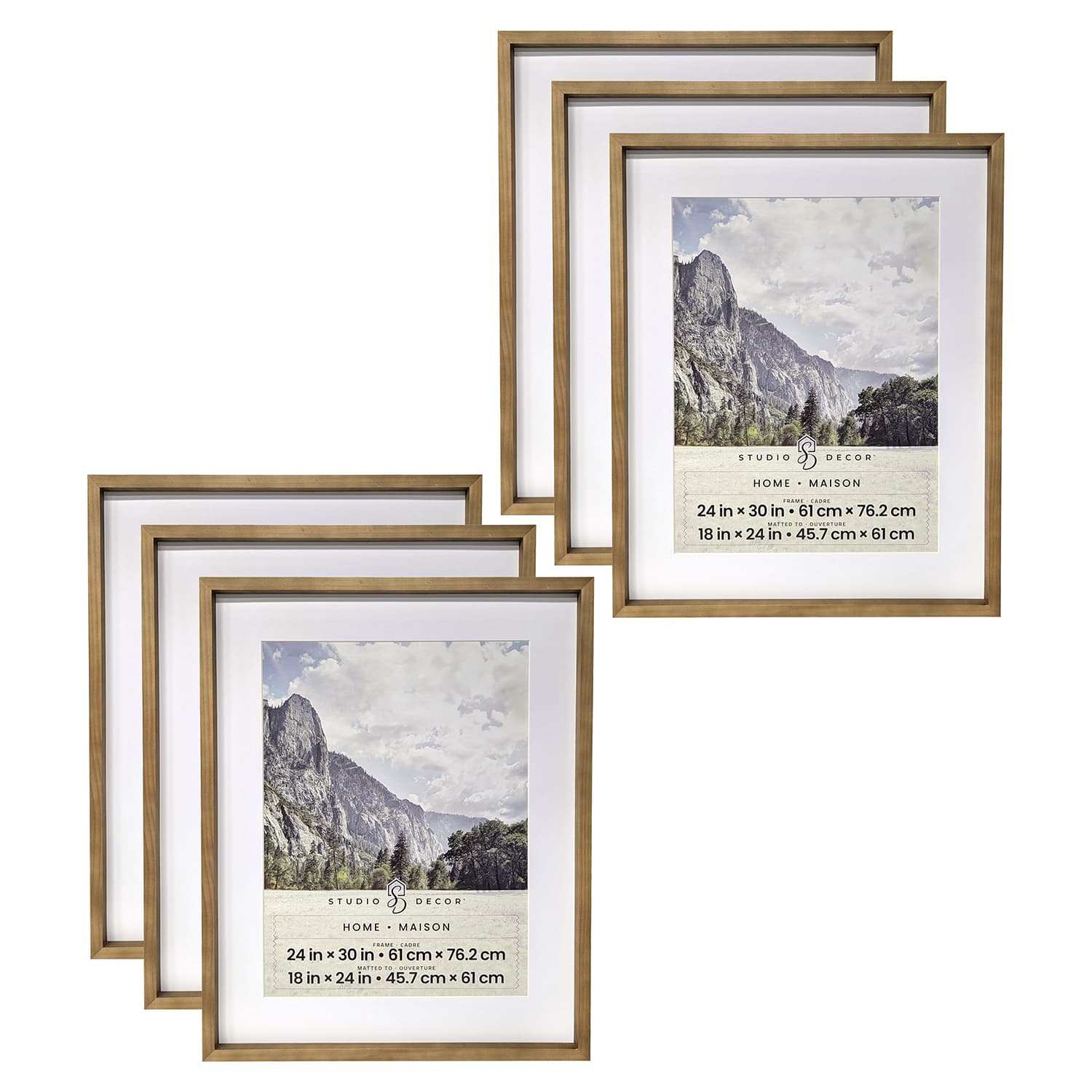 6 Pack: Home Natural Walnut Stain Wood Frame with Mat by Studio Décor®