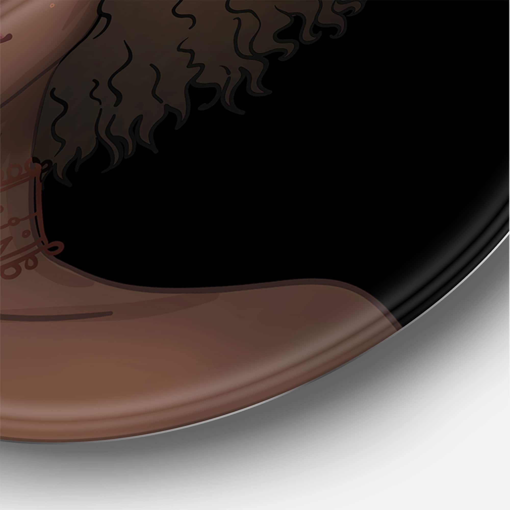 Designart - Portrait of African American Woman III - Modern Metal Circle Wall Art