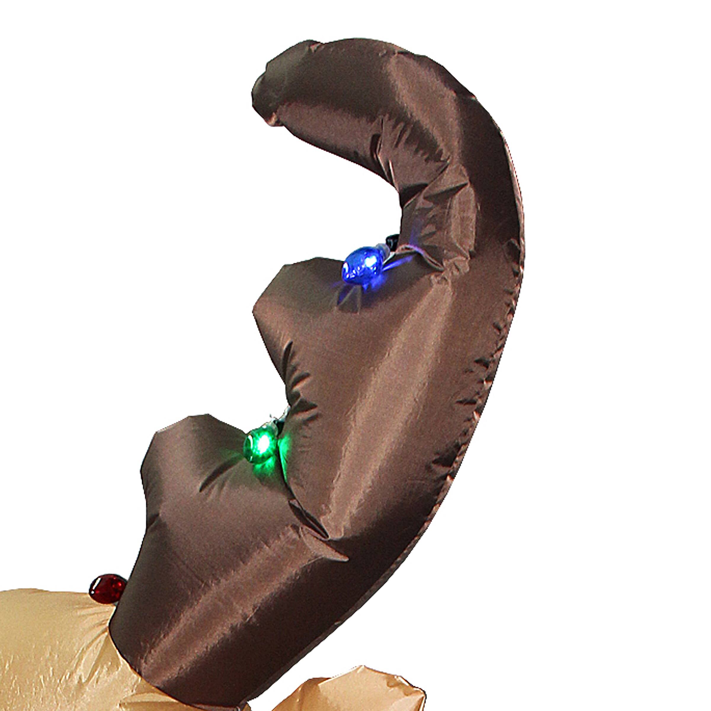 8ft. Pre-Lit Inflatable Reindeer with Wreath & Multicolor LED Lights