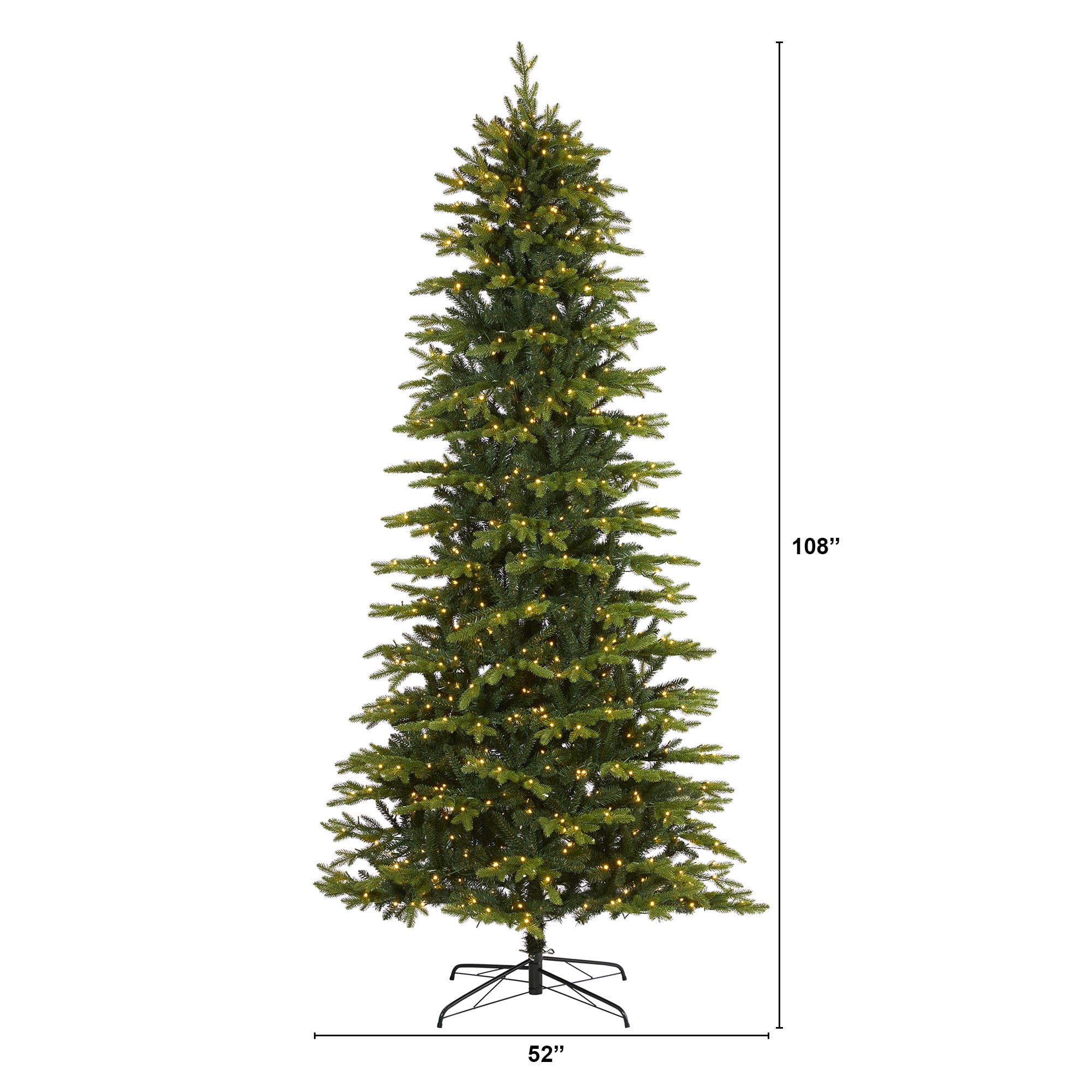 9ft. Pre-Light Belgium Fir Artificial Christmas Tree, Clear LED Lights