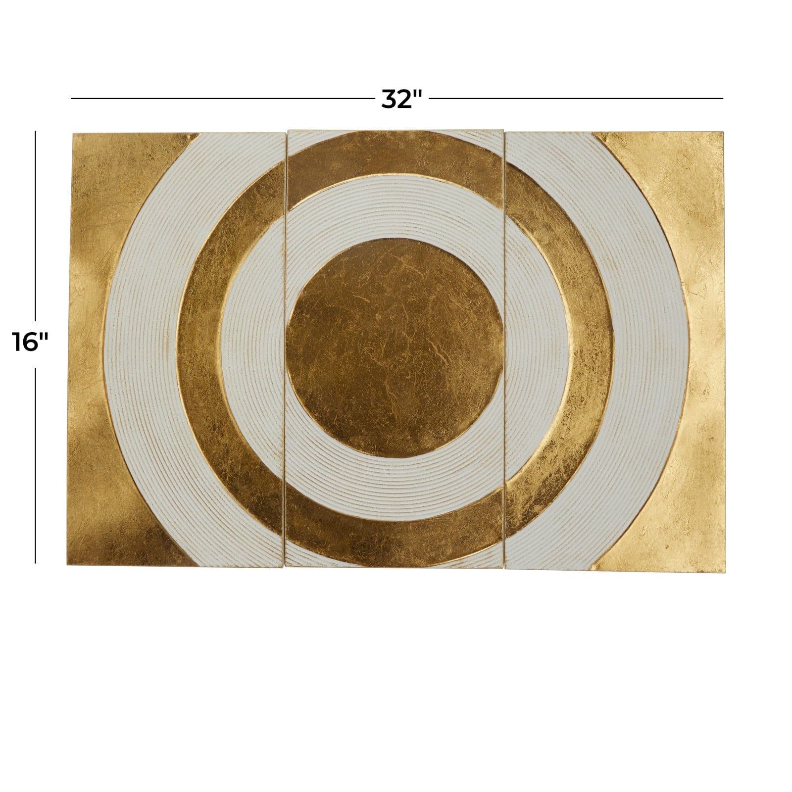 Gold Modern Abstract Wall Decor, 32" x 1" x 16"