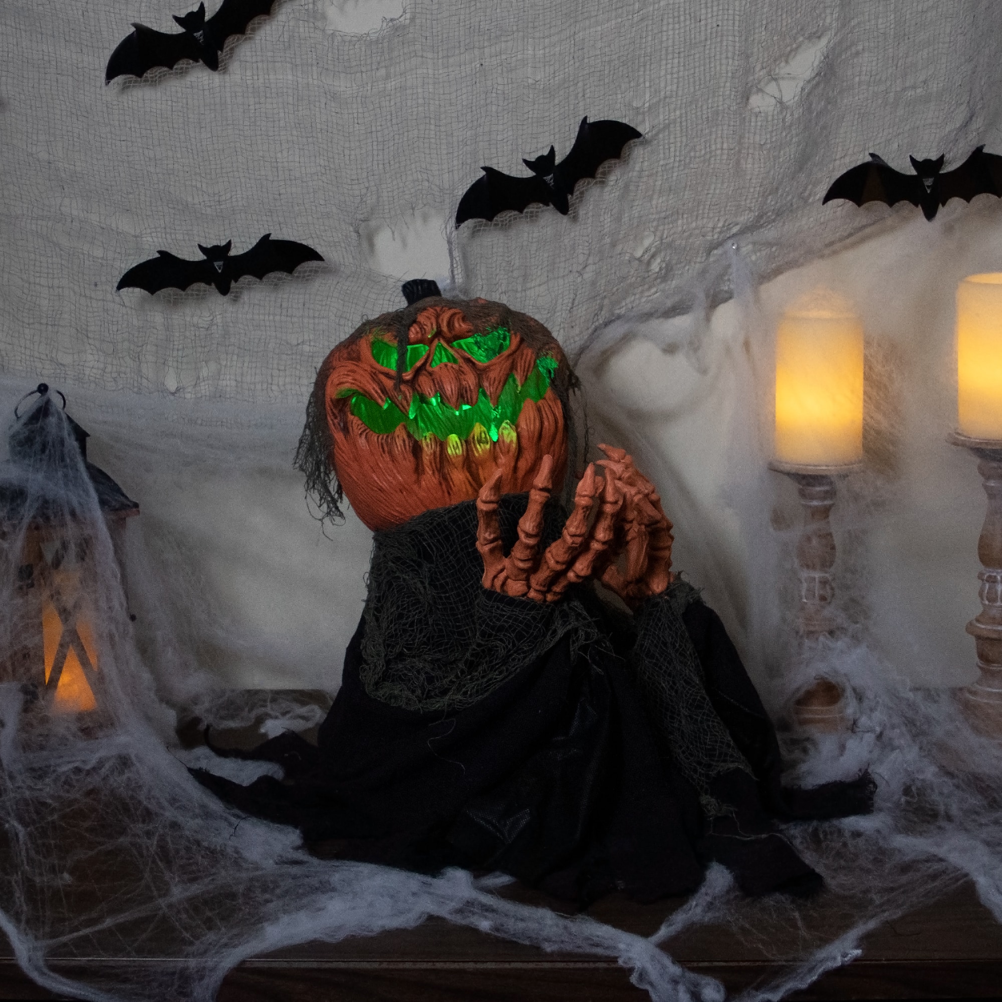 2.5ft. Black & Orange Animated Pumpkin Halloween Décor