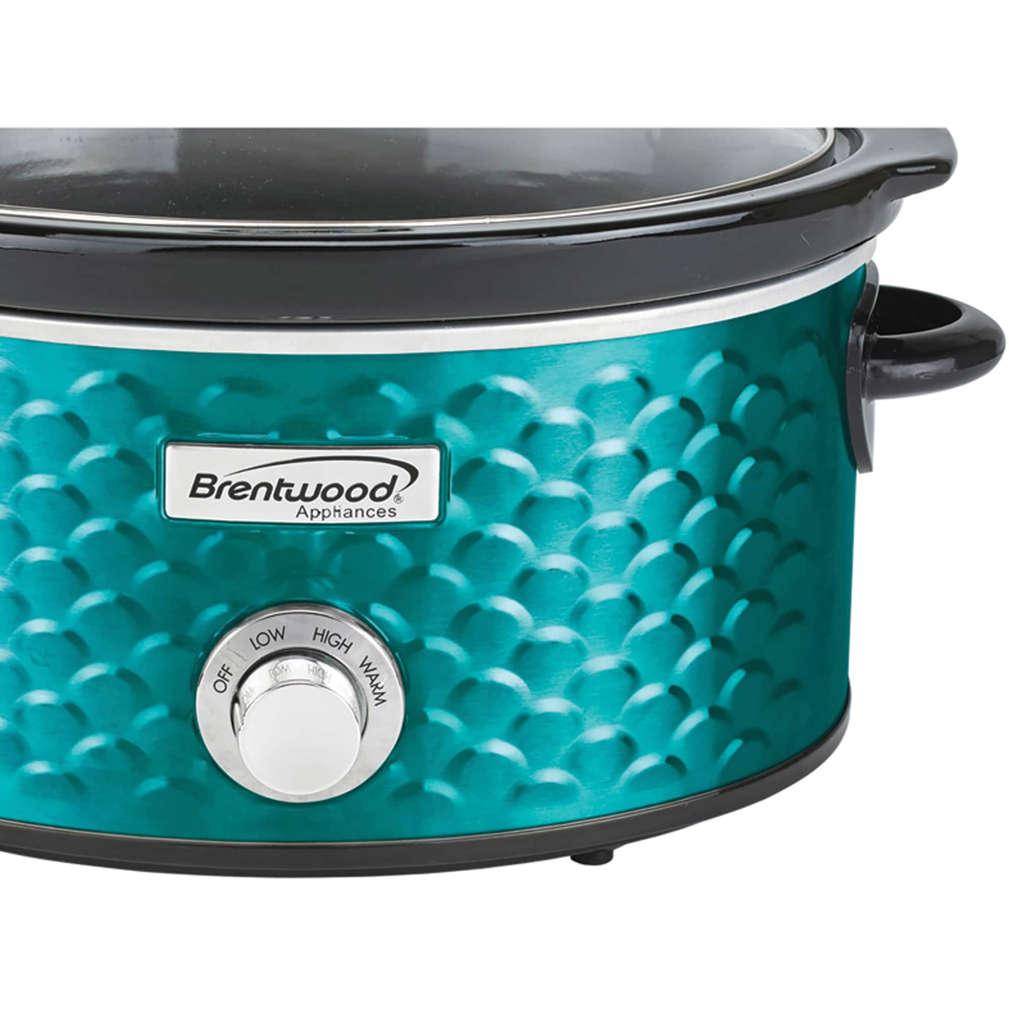 Brentwood Blue 4.5qt. Scallop-Pattern Slow Cooker