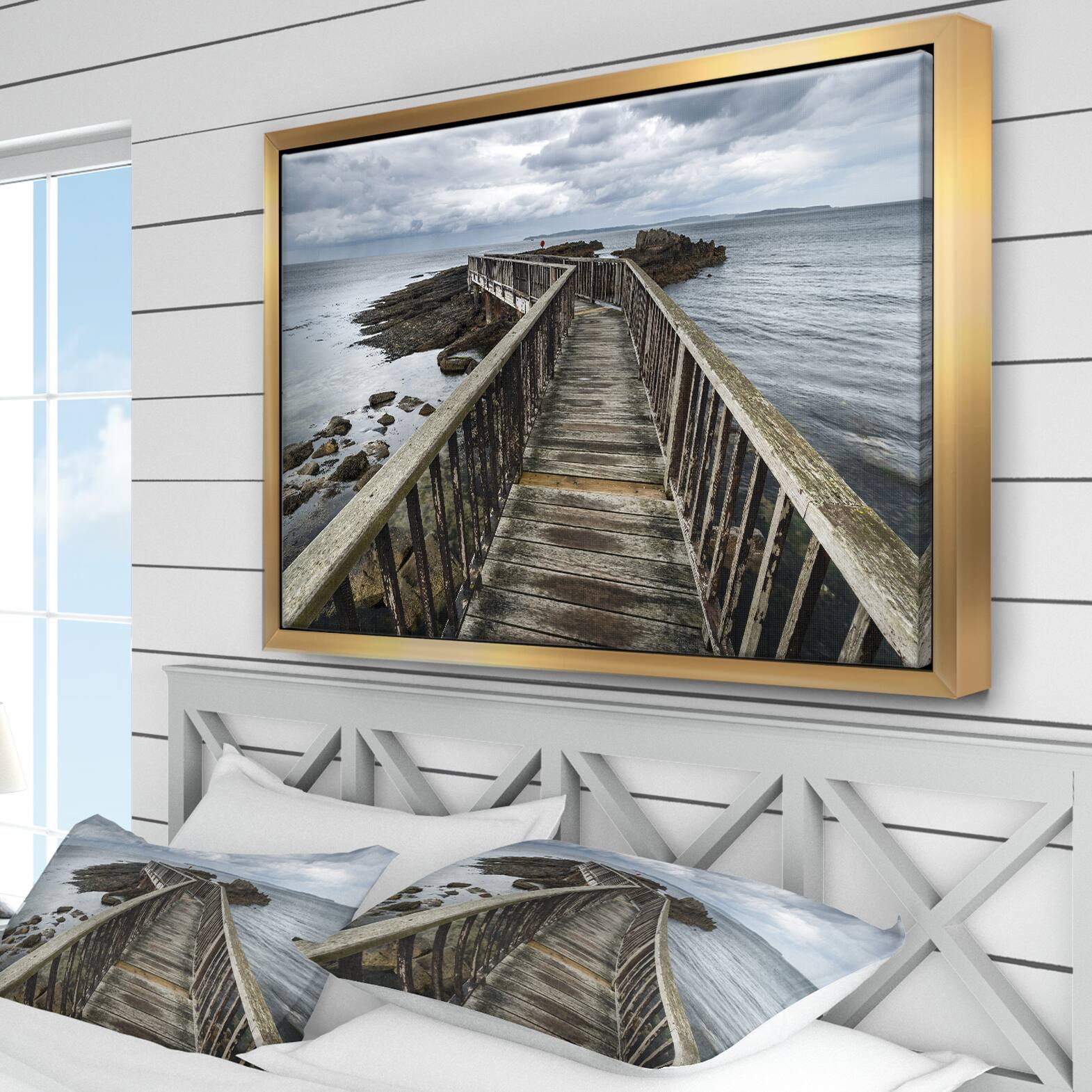 Designart - Wooden Pier on North Irish Coastline