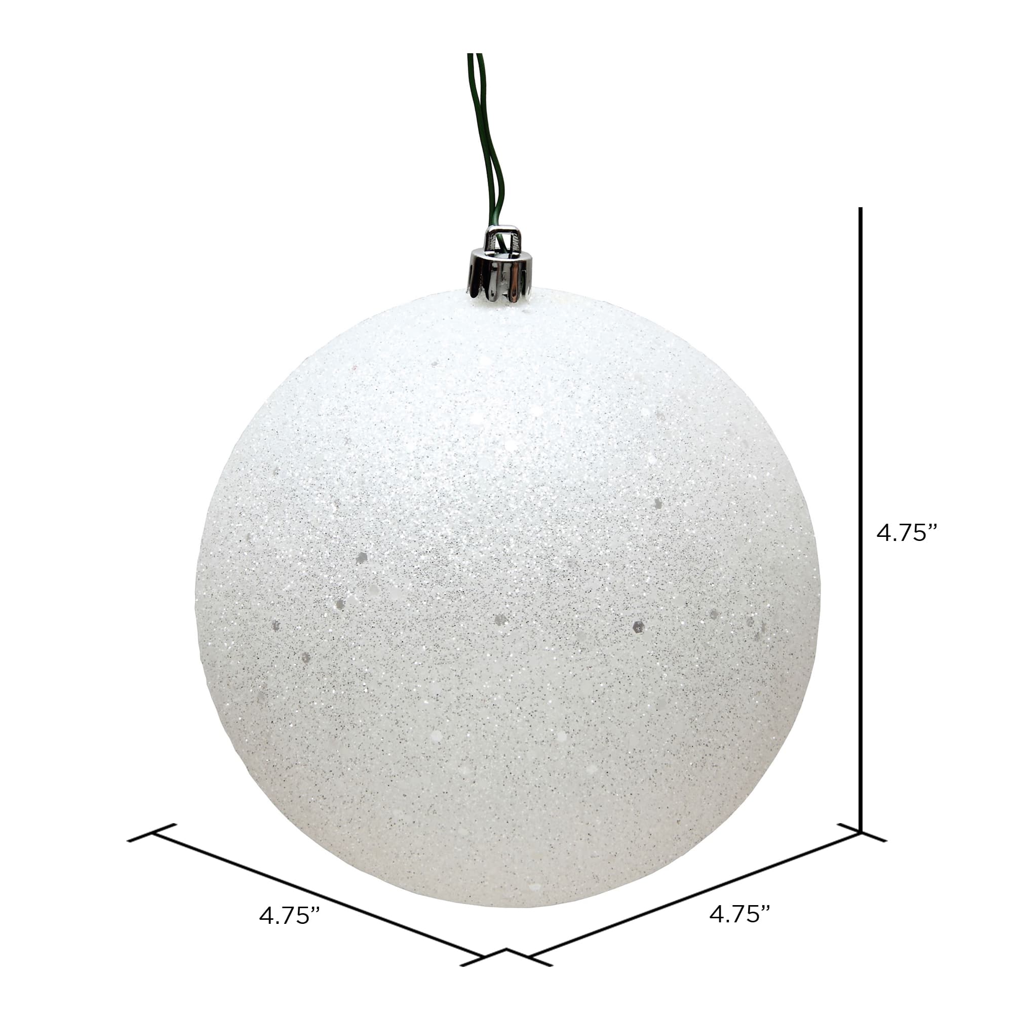 Vickerman 4.75" White Sequin Ball Ornaments, 4ct.