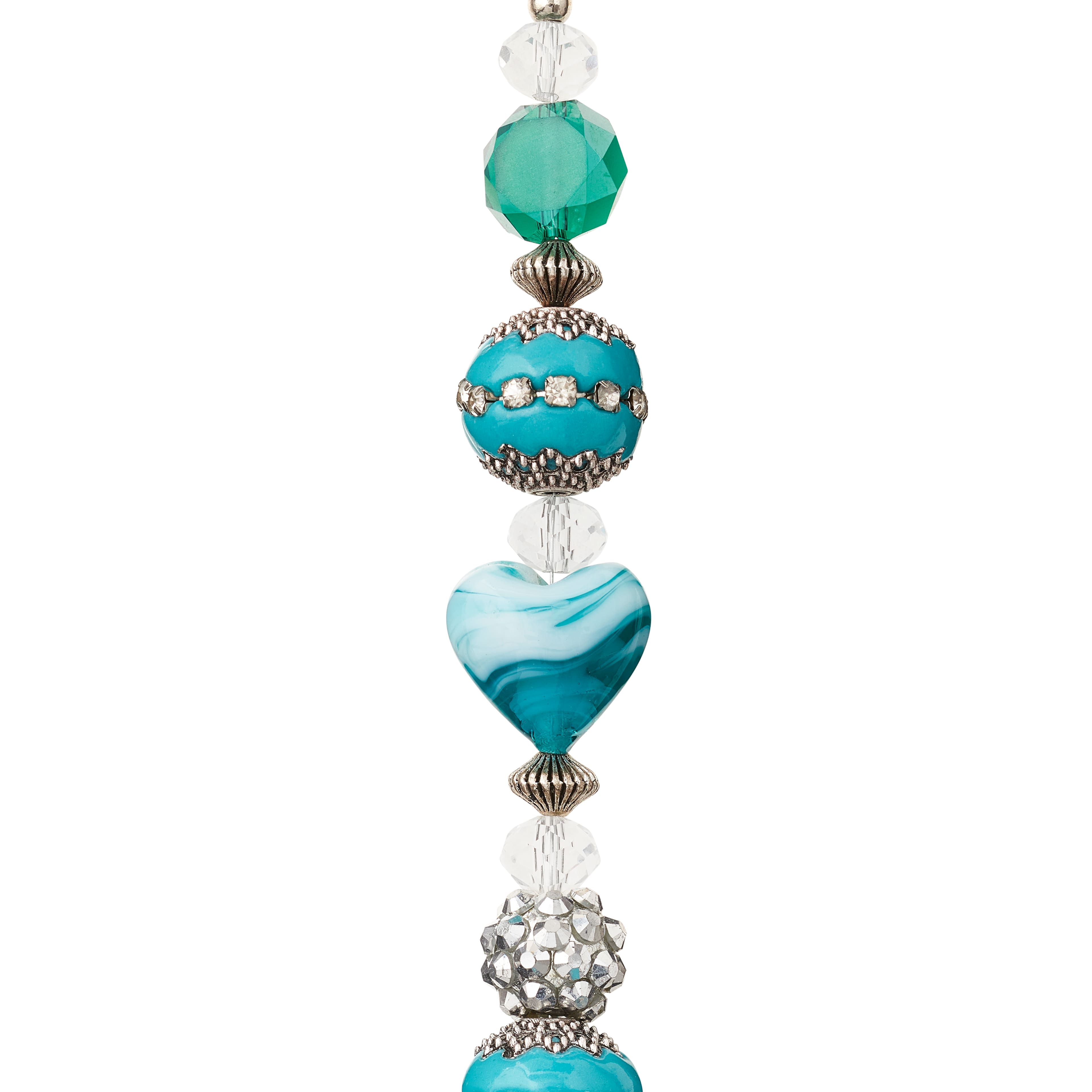 12 Pack: Blue Heart Strung Beads by Bead Landing™
