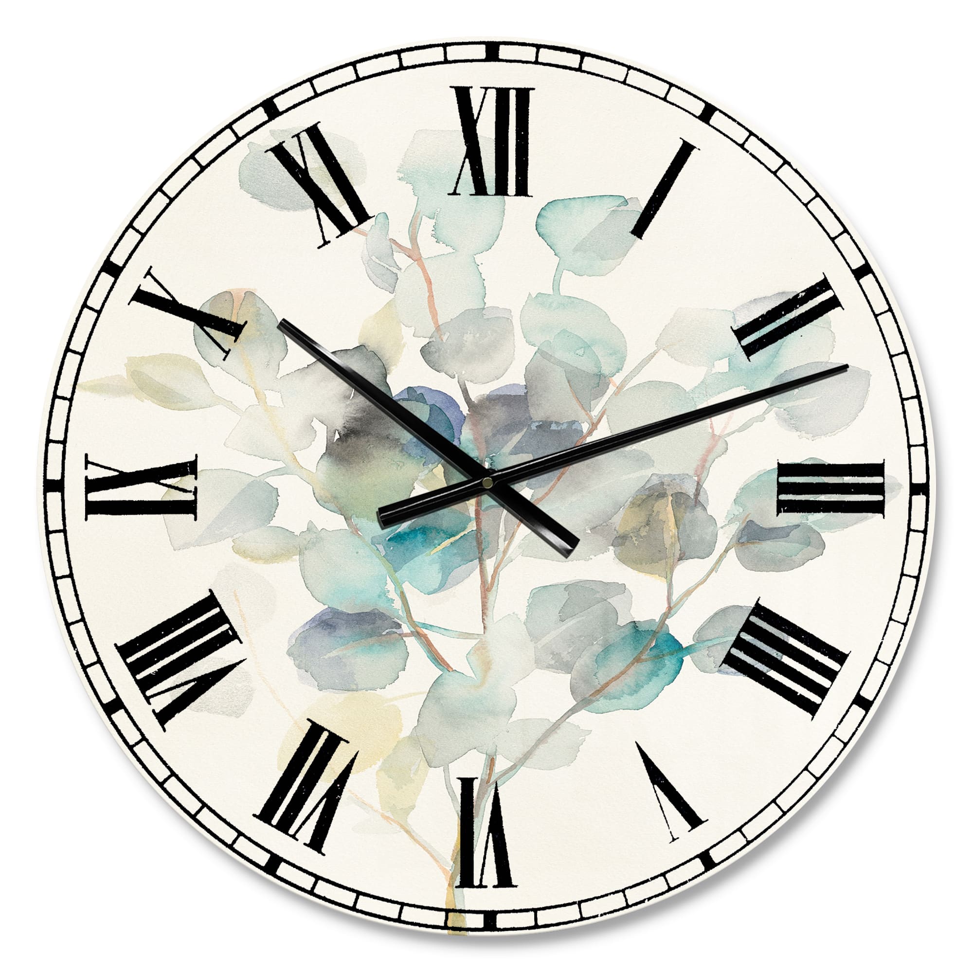 Designart Eucalyptus Leaves I Traditional Wall Clock