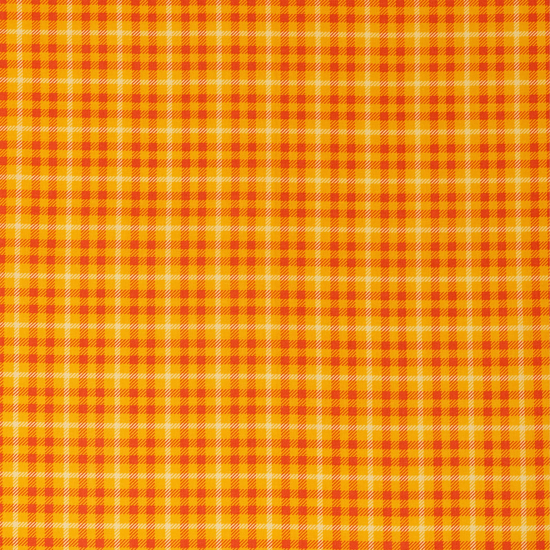 SINGER Orange Tonal Plaid Print Cotton Fabric