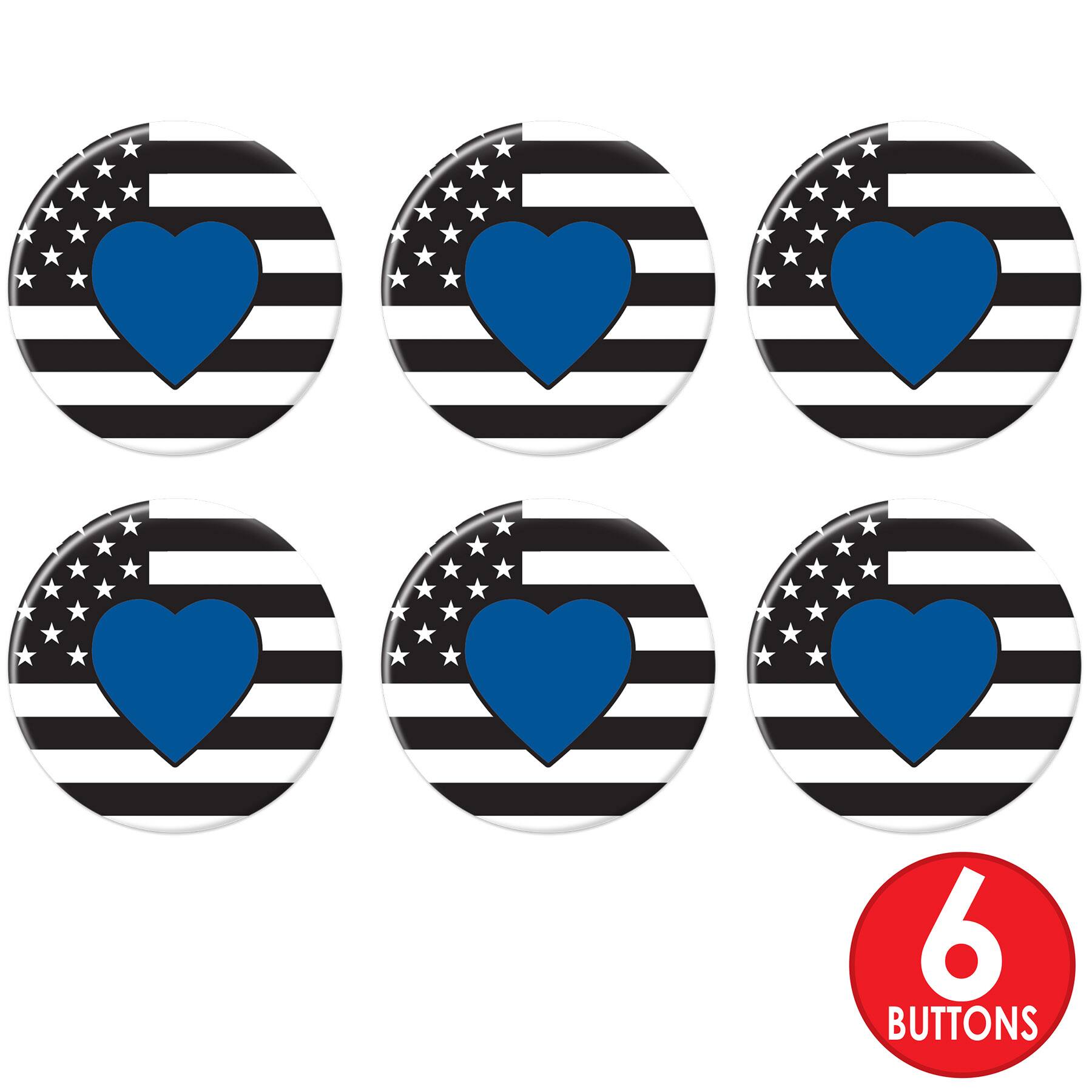 Beistle 2" Blue Heart Buttons, 6ct.