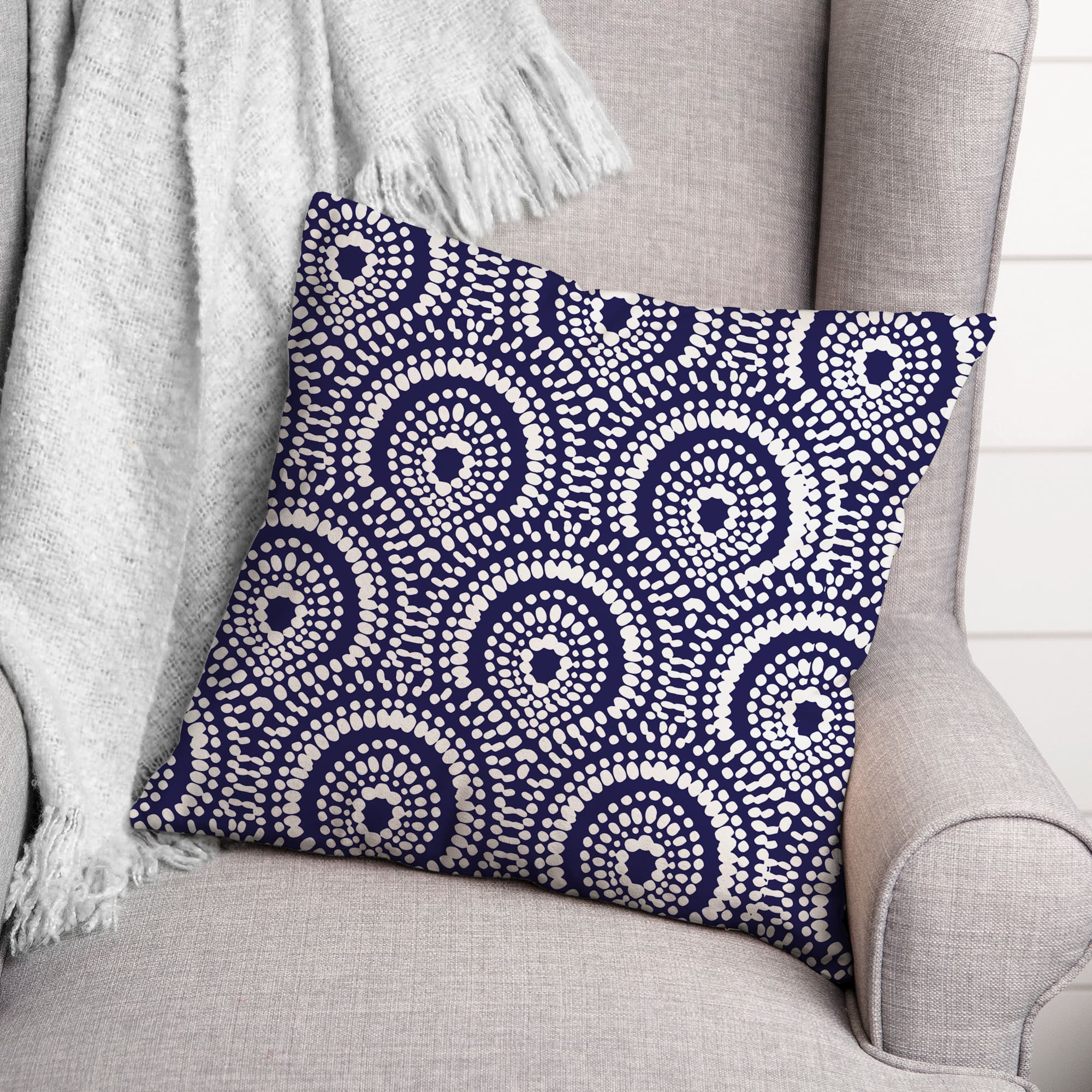 18" x 18" Fan Pattern Indoor/Outdoor Throw Pillow