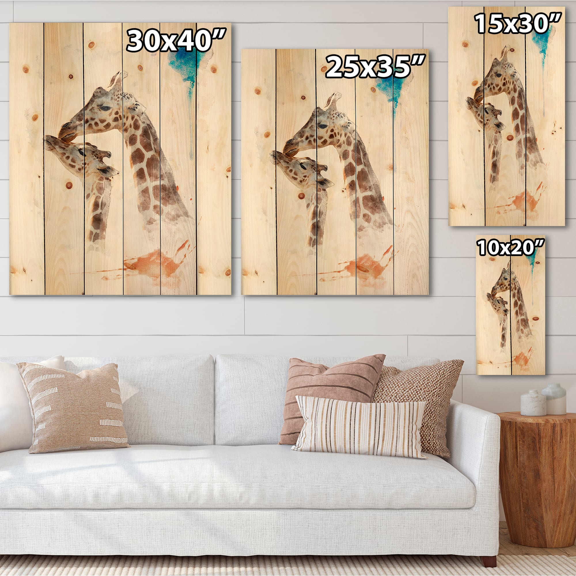 Designart - Portrait of A Giraffe and Child