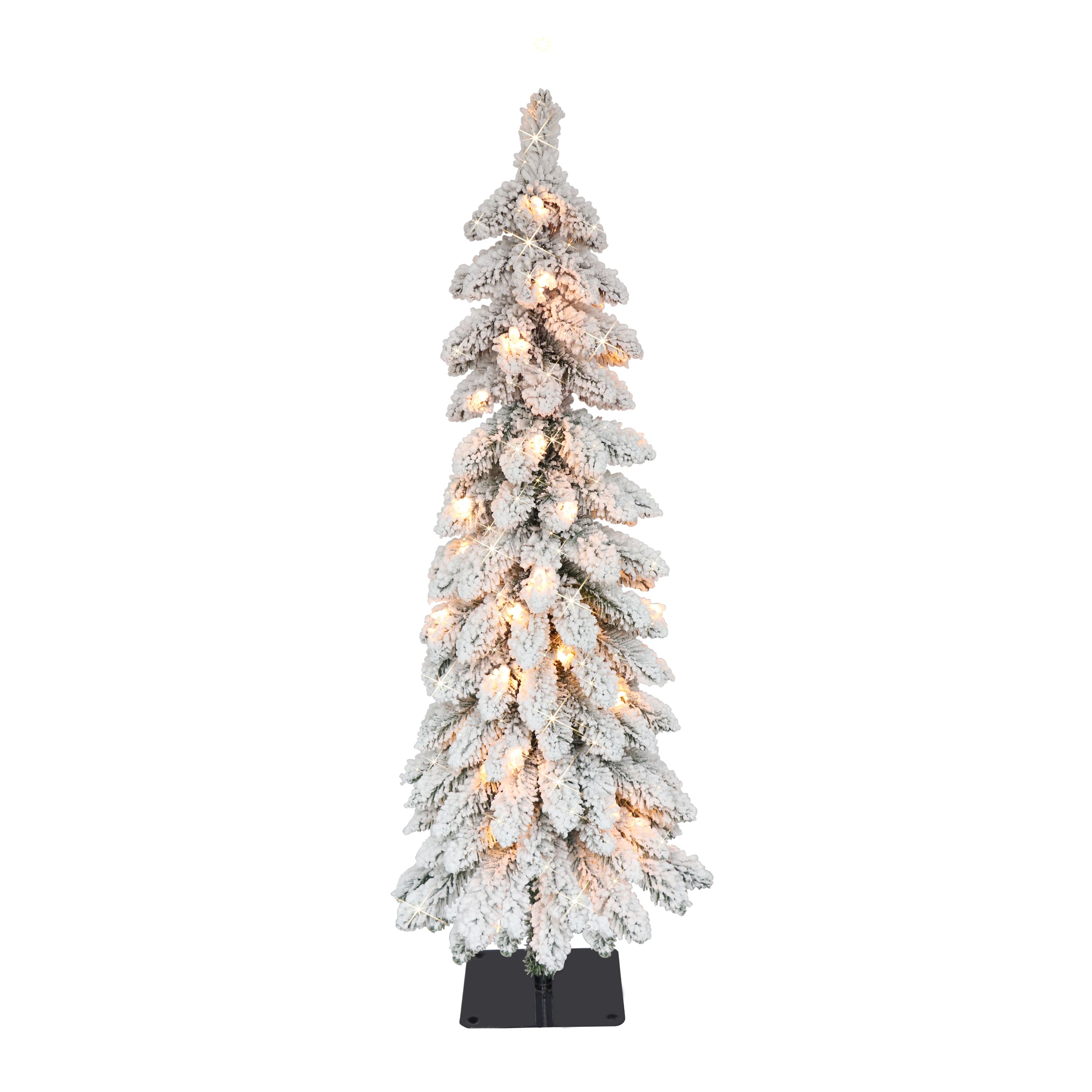 3ft. Pre-Lit Flocked Alpine Artificial Christmas Tree, Clear Lights