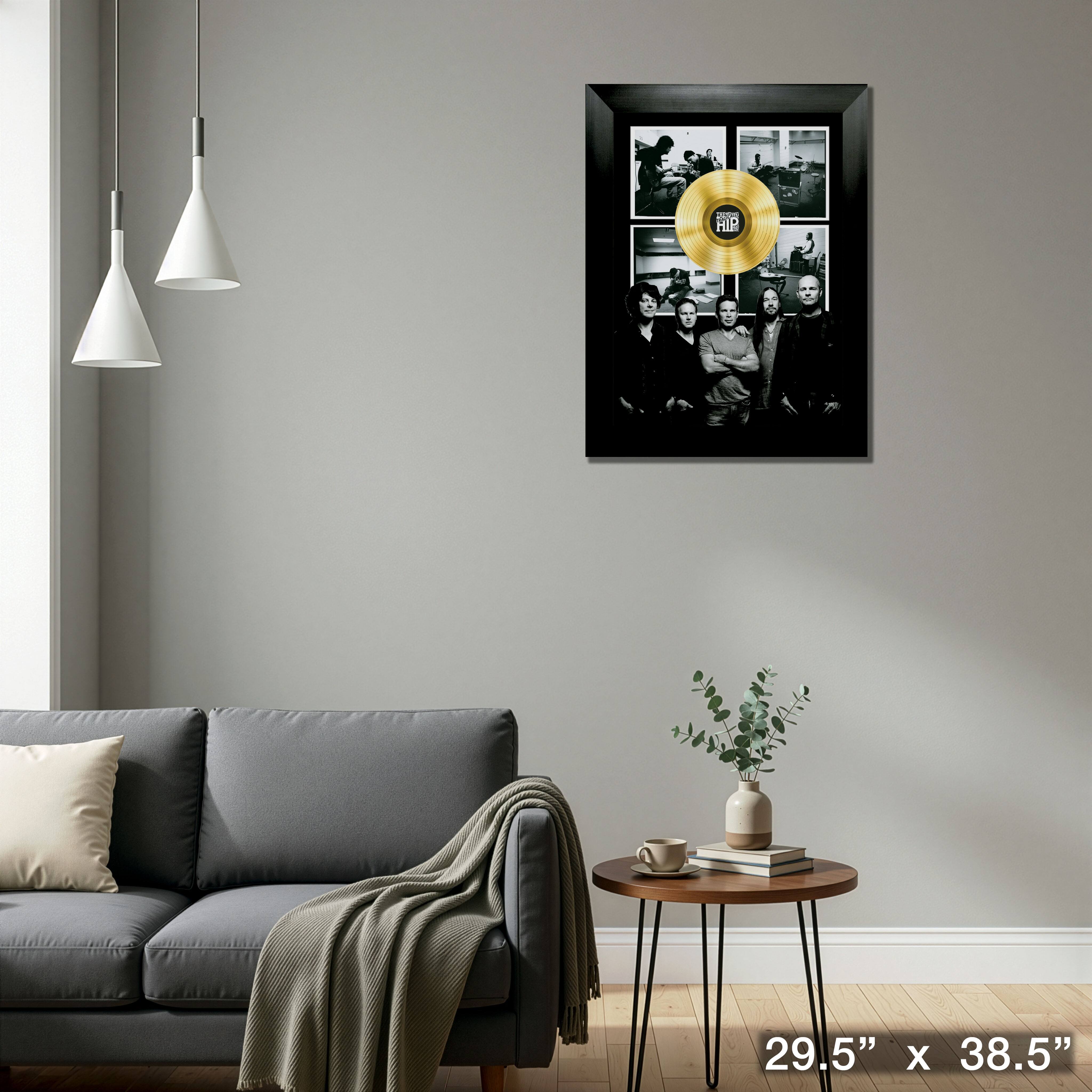The Tragically Hip Framed Polaroids with Silver LP 29.5" x 38.5"