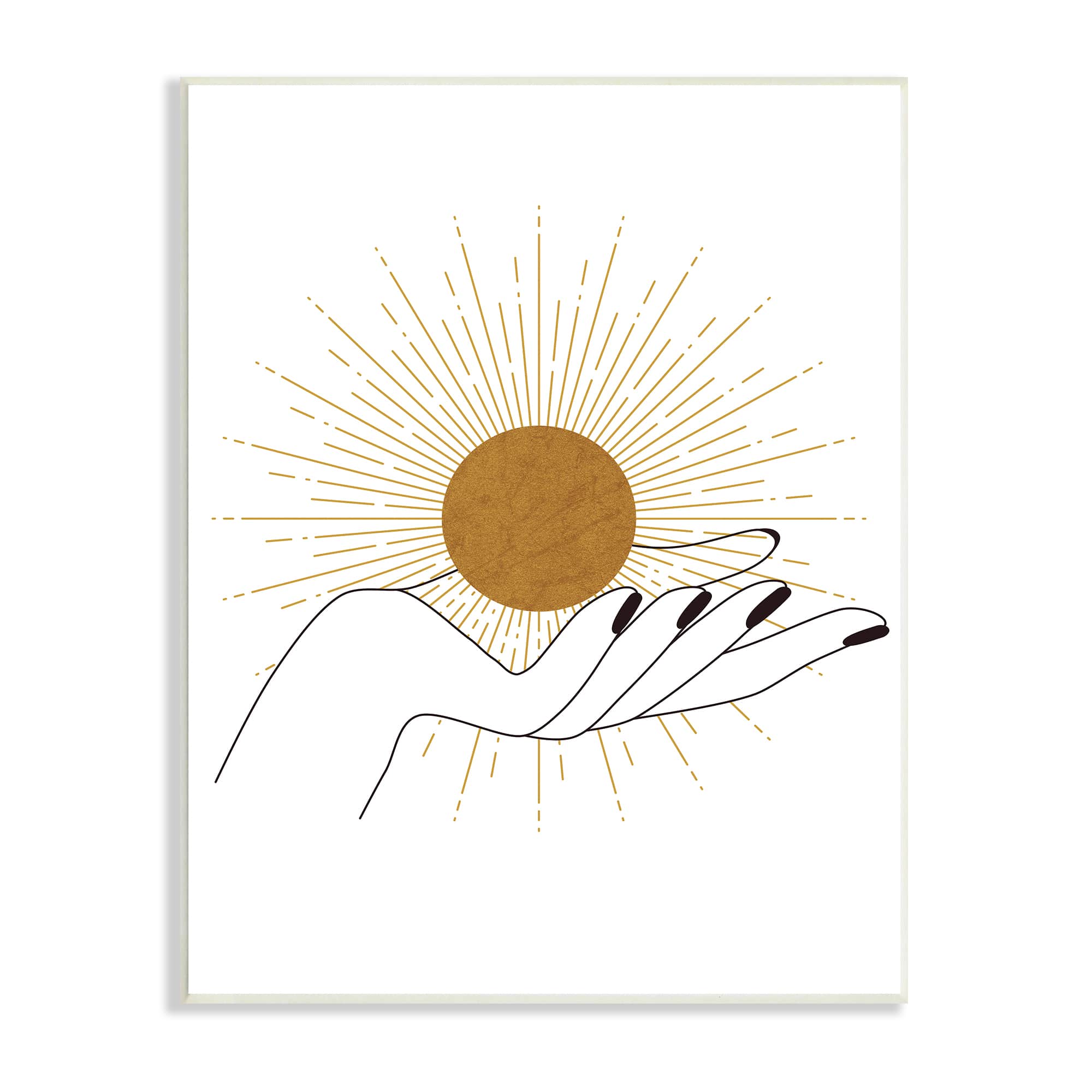 Stupell Industries Hand Holding Deco Inspired Sun with Rays Wall Plaque