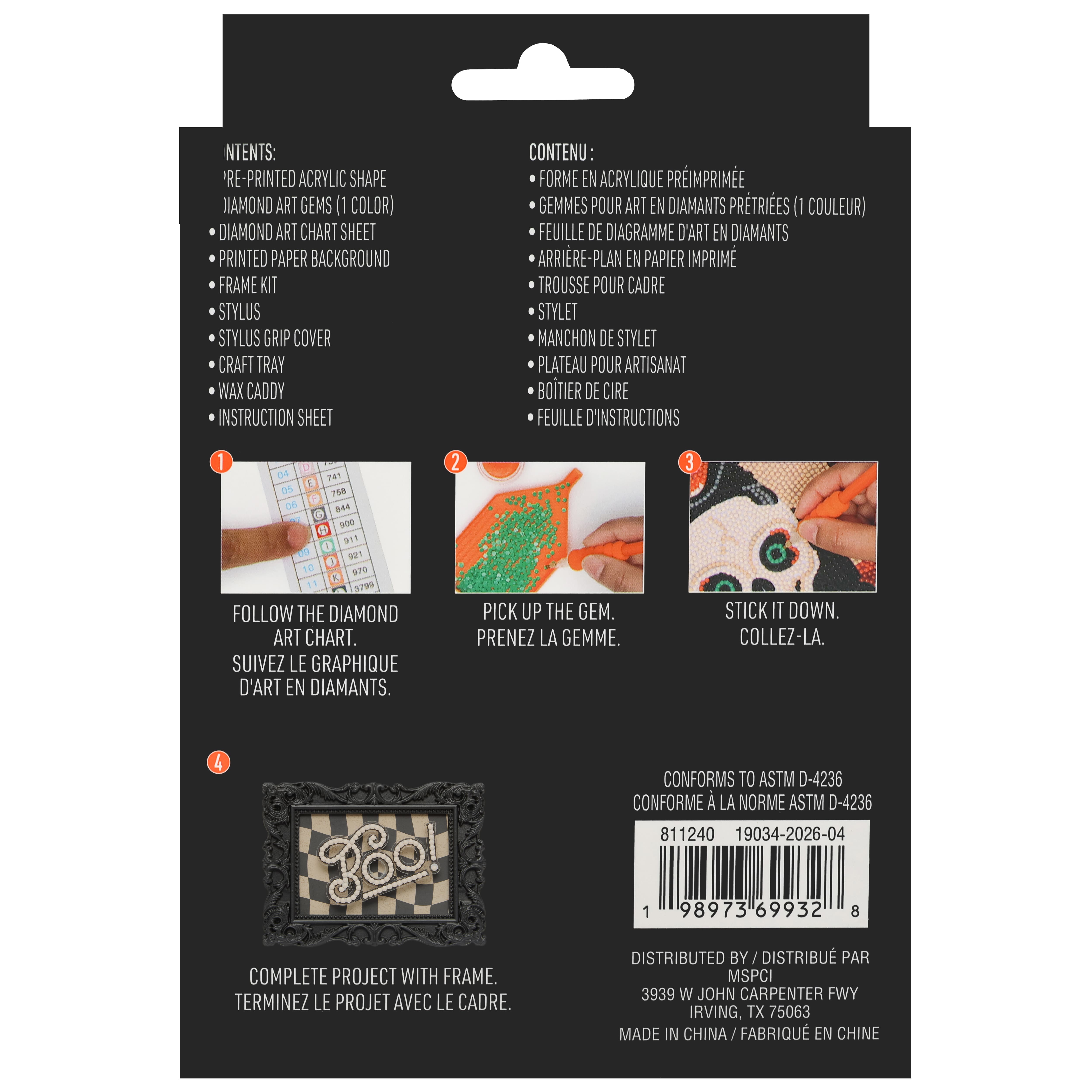 2" x 3" Boo! Acrylic Surface Diamond Art Kit with Frame by Make Market®