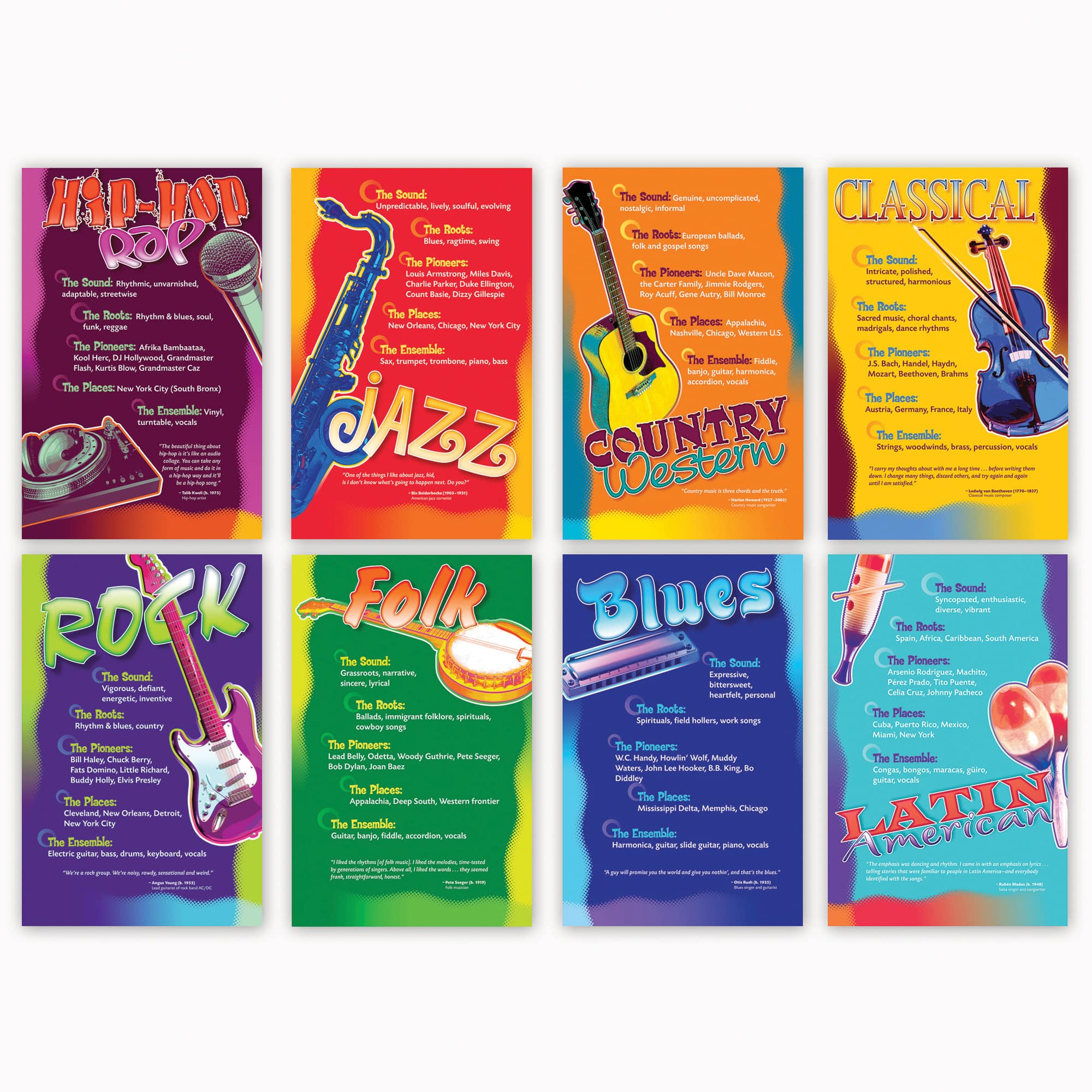 North Star Teacher Resource Music Genres Bulletin Board Set