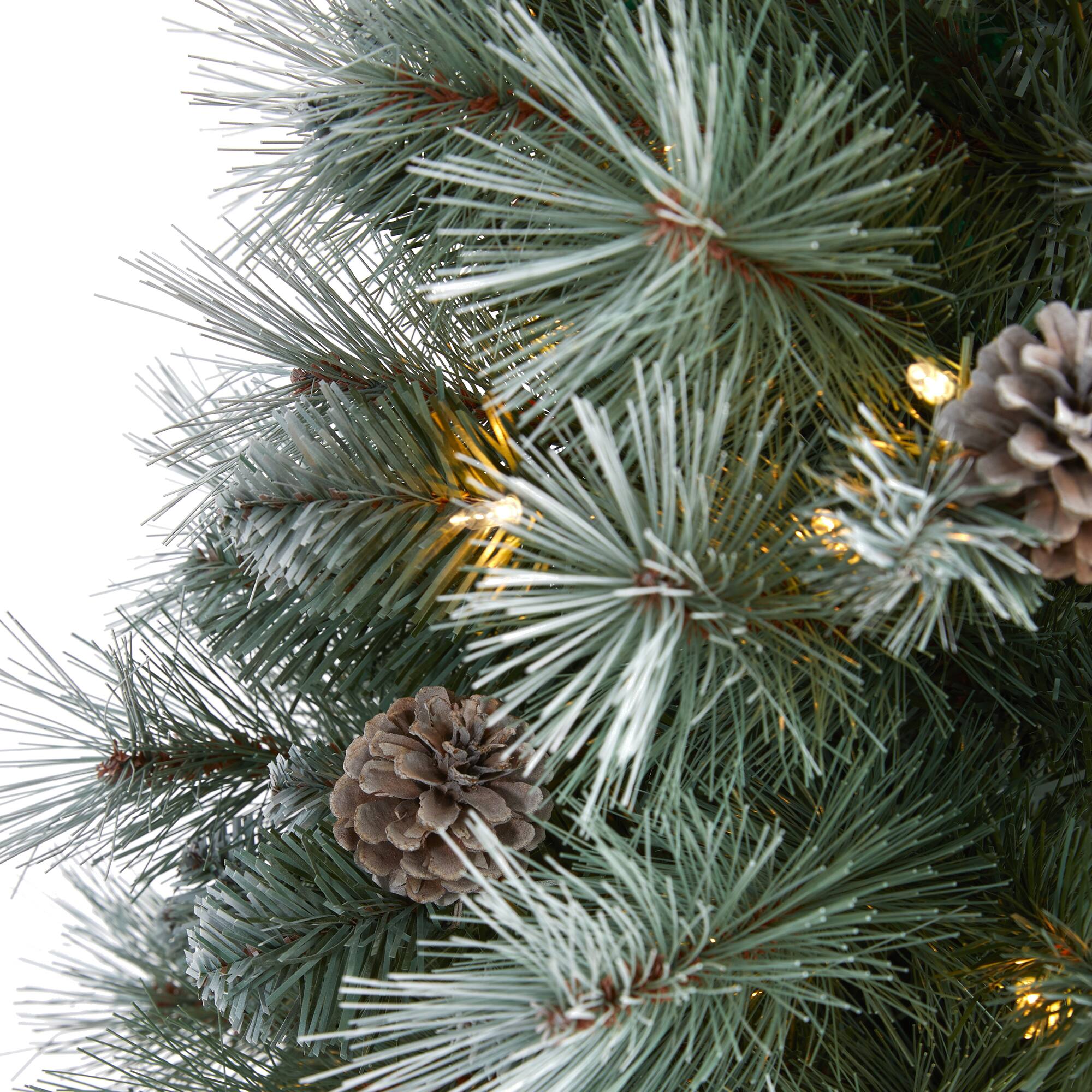 3ft. Pre-Lit British Columbia Mountain Pine Artificial Christmas Tree, Clear LED Lights