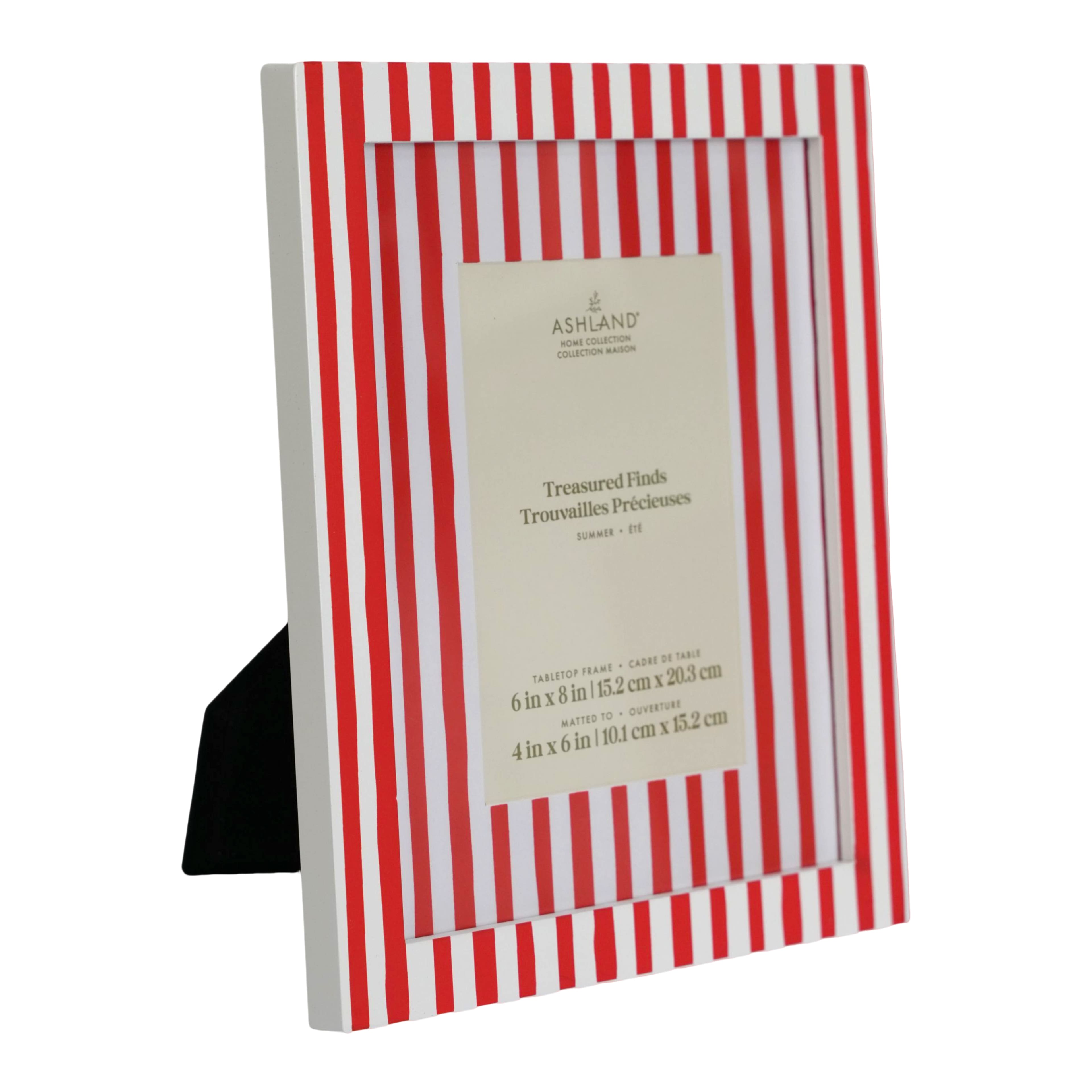 4" x 6" Red & White Striped Tabletop Frame with Mat, Treasured Finds by Ashland®