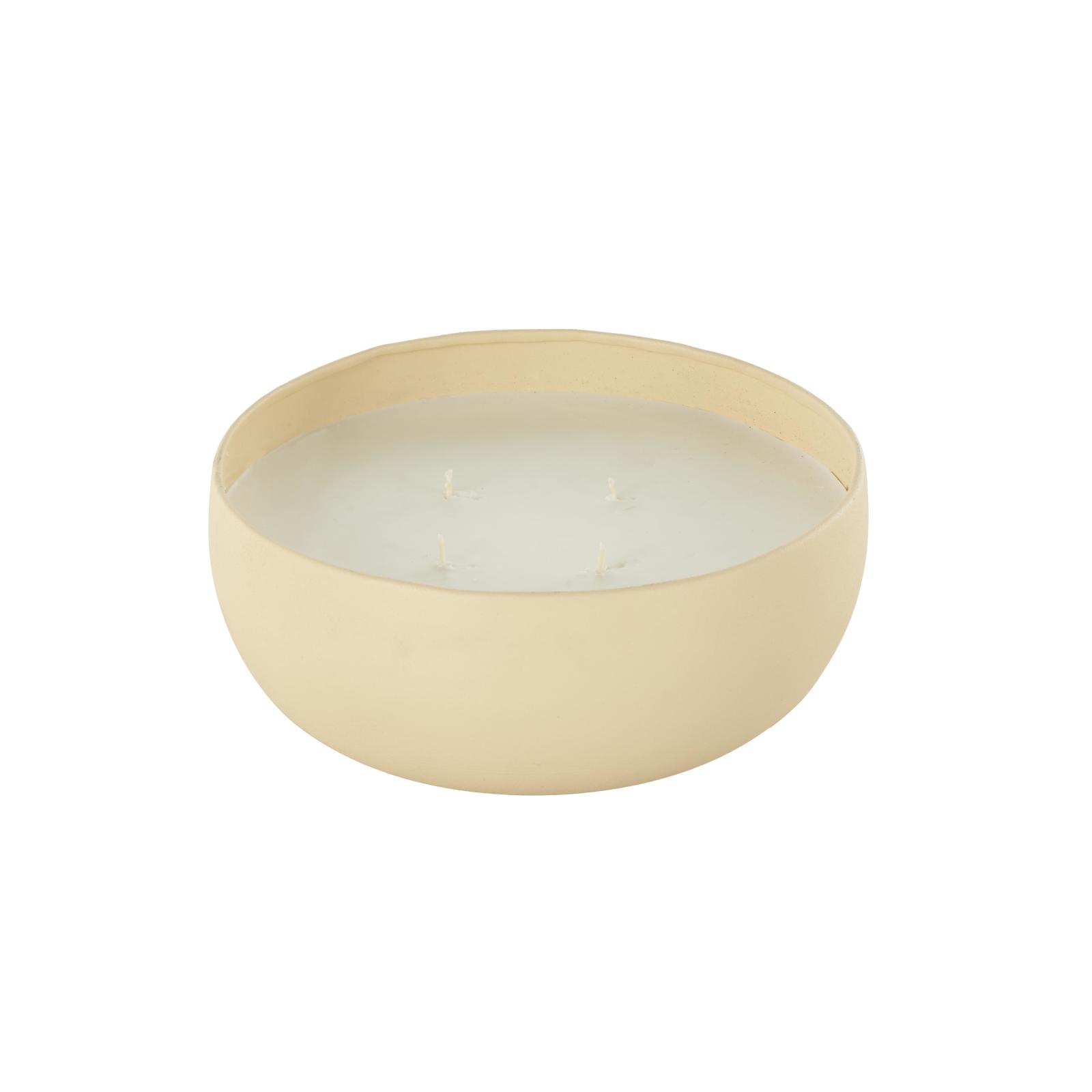 Ivory and Iris 34oz. Beige 4 Wick Rose Blossom & Sandalwood Scented Textured Metal Candle with White Wax