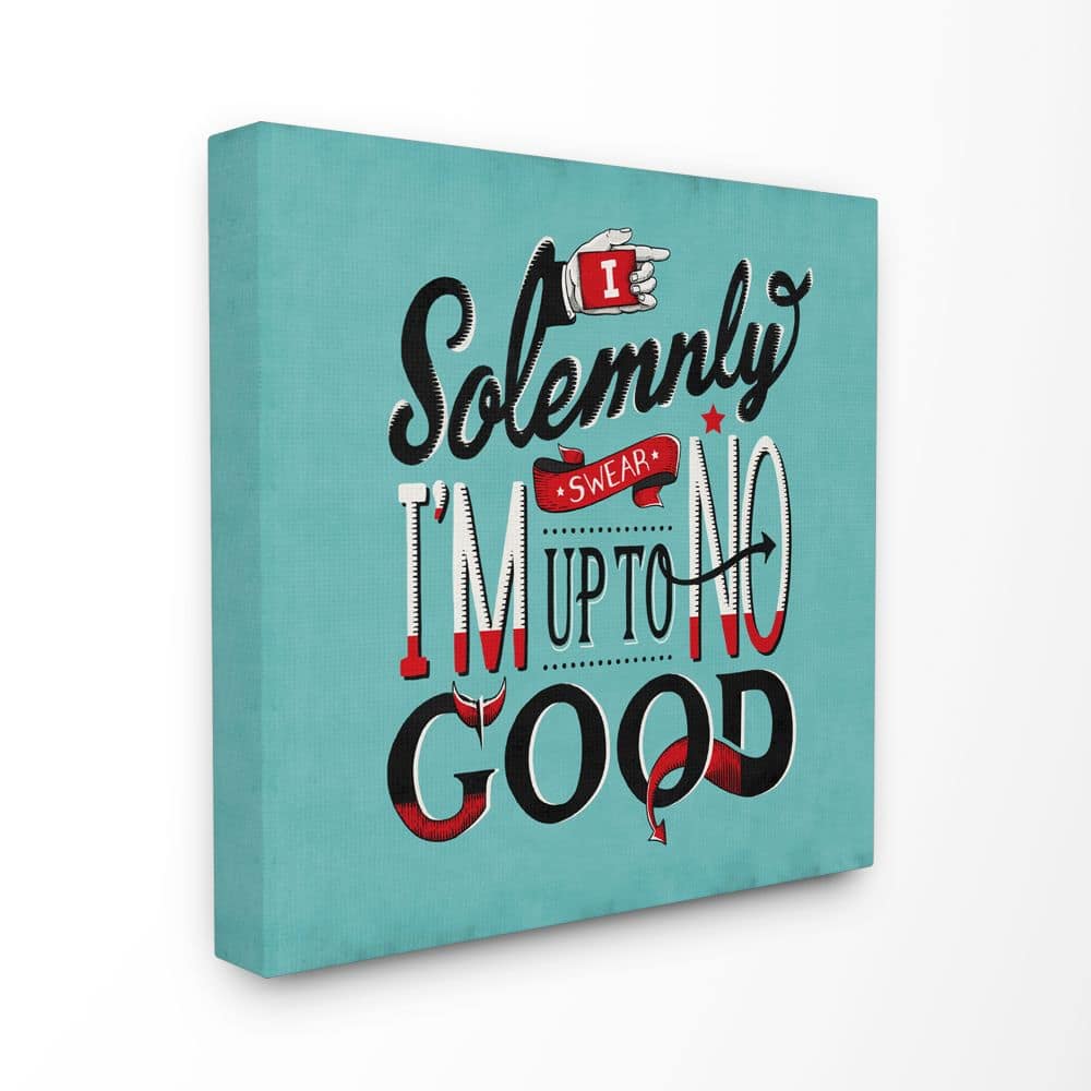 Stupell Industries Up To No Good Canvas Wall Art