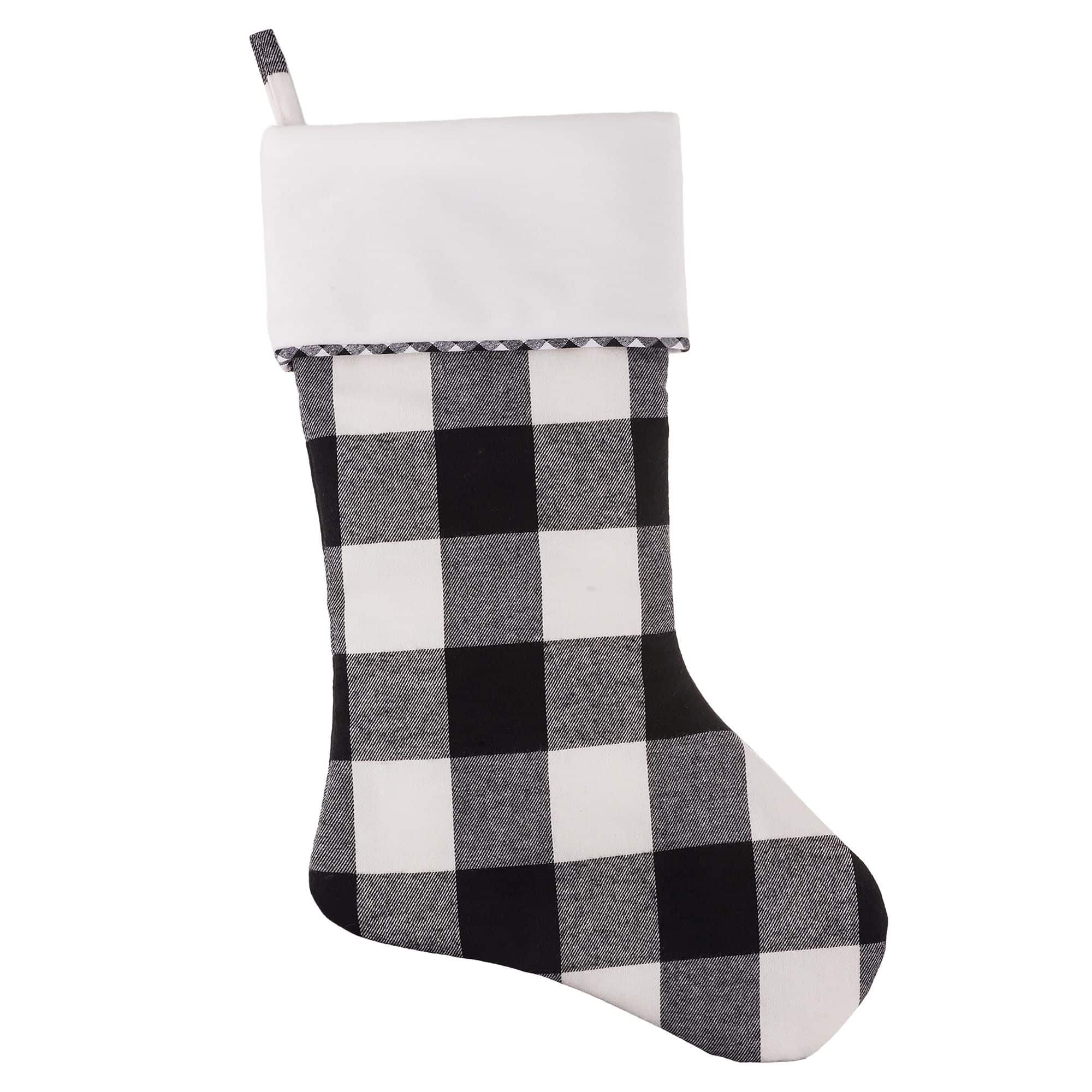 Haute Decor HangRight™ 20" Black & White Buffalo Check Stocking, 4ct.
