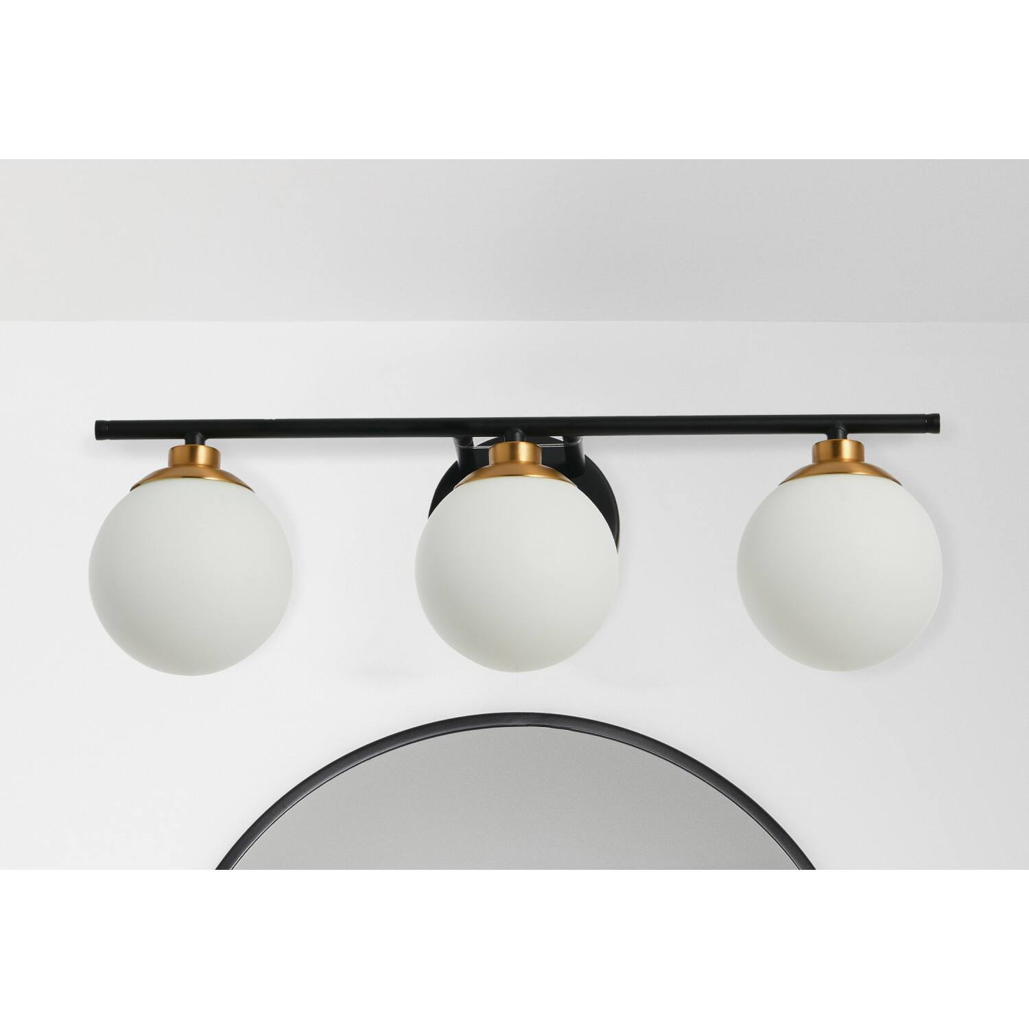 Hello Honey® Robert Stevenson Lighting Lorne Metal & Frosted Glass 3-Light Vanity
