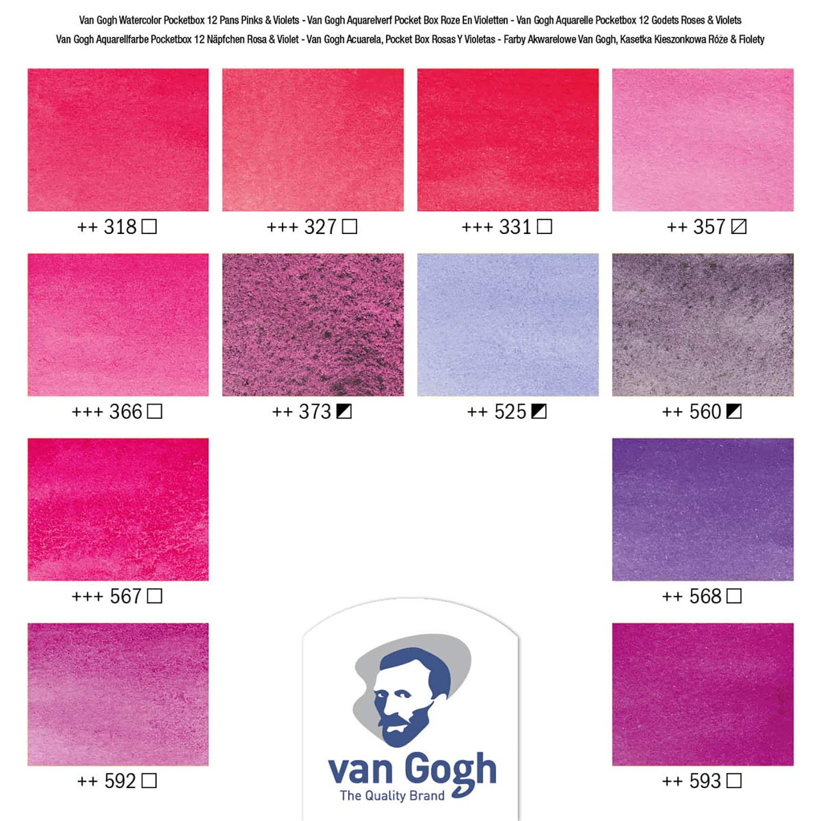 Van Gogh Pinks & Violets Watercolor Pocket Box Set