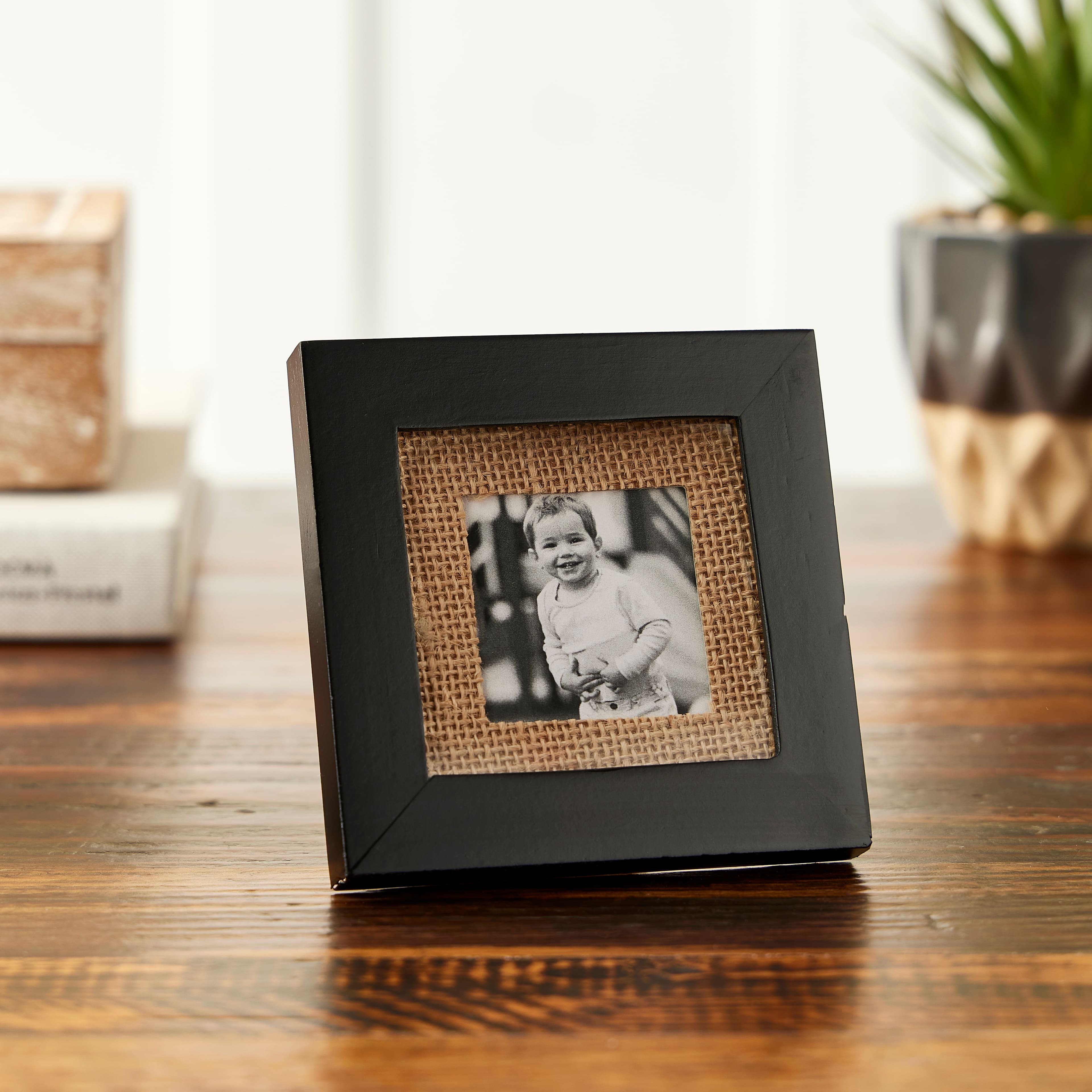 Black Mini Frame With Burlap Mat by Studio Décor®