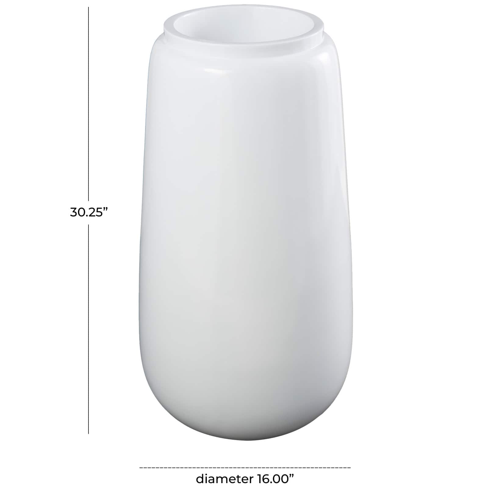 30" Tall White Floor Vase