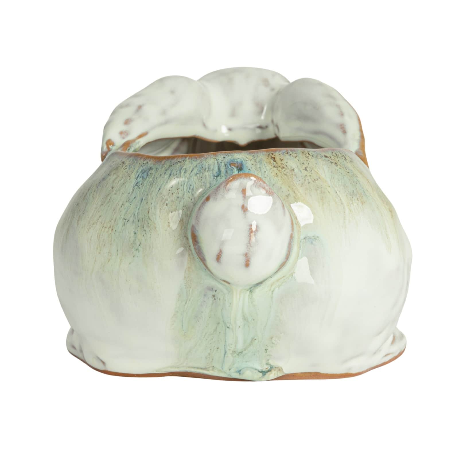 Hello Honey® 8.25" White & Marine Rabbit Stoneware Planter
