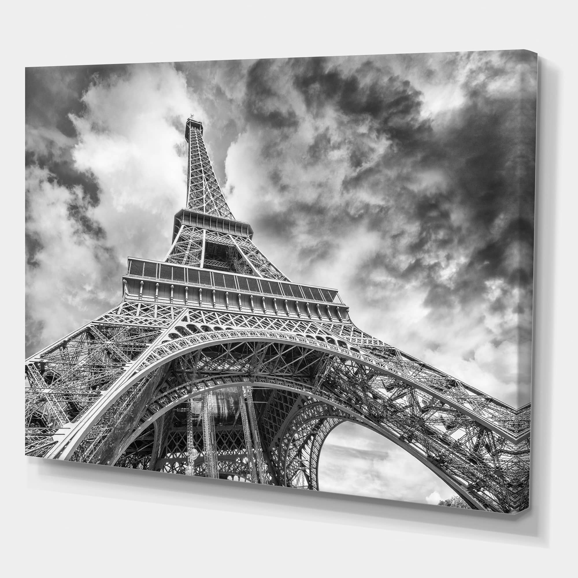 Designart - Black and White View of Paris Paris Eiffel Tower - Cityscape Canvas Print