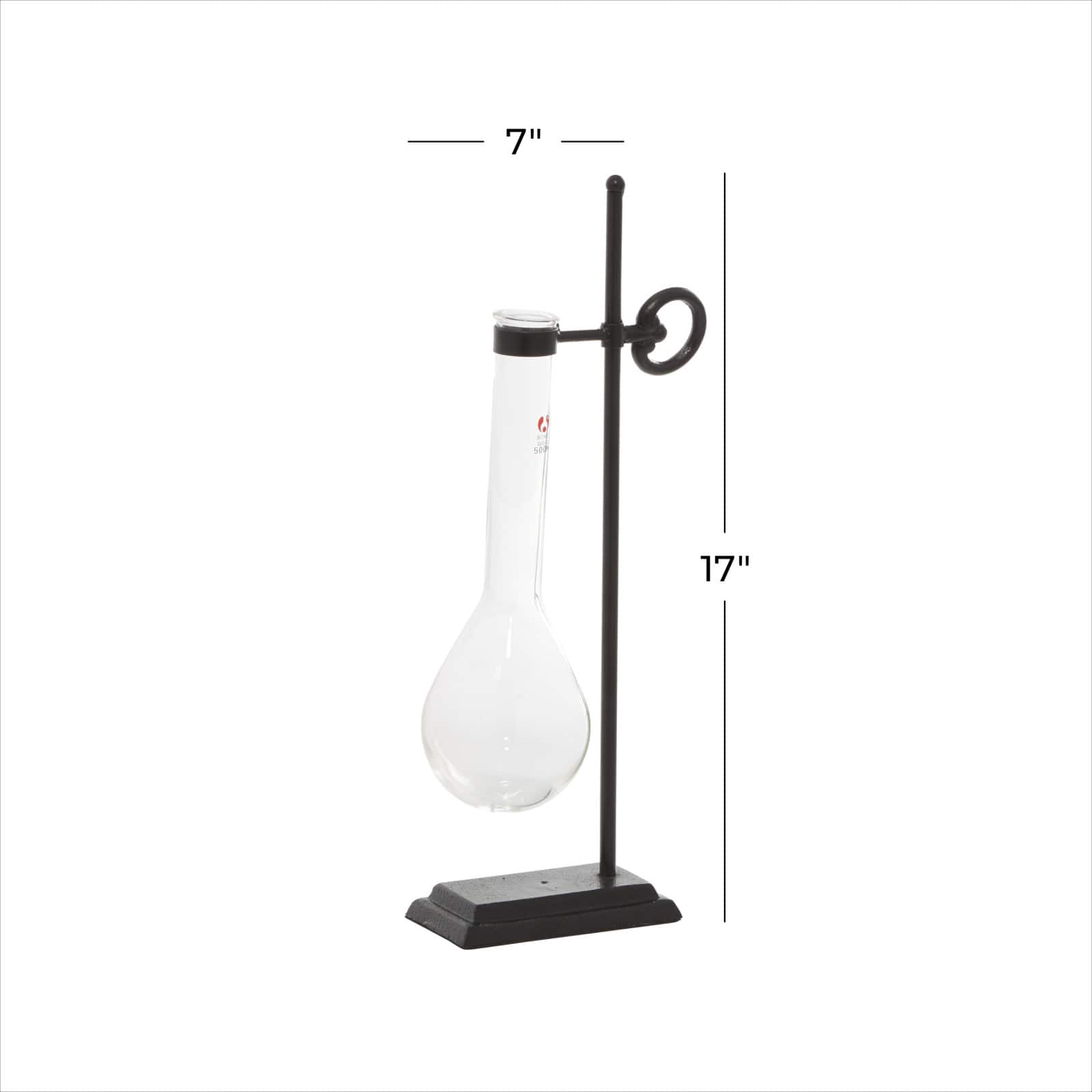 17" Clear Metal Contemporary Vase