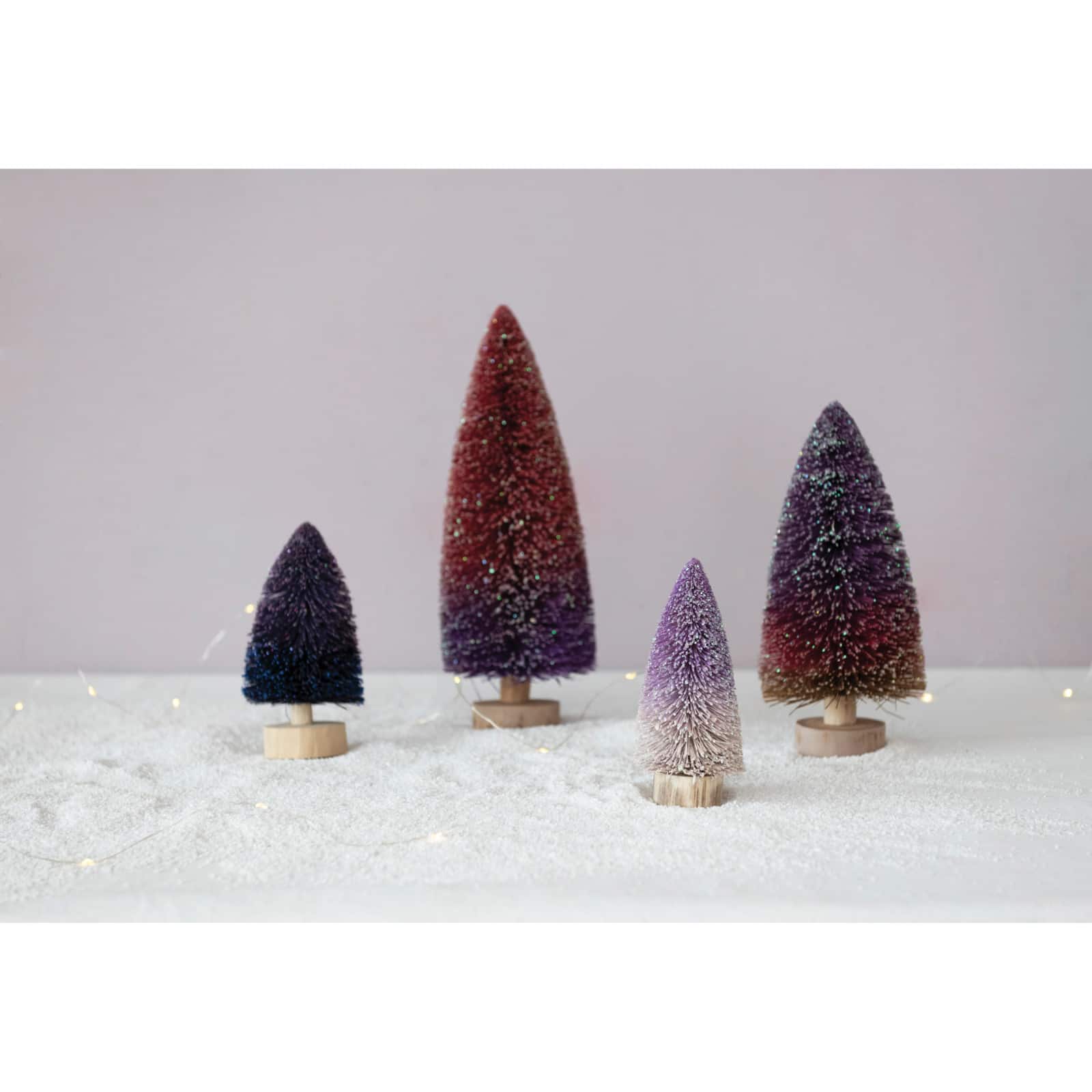 Hello Honey® 6" Purple Bottle Brush Tree with Wood Base