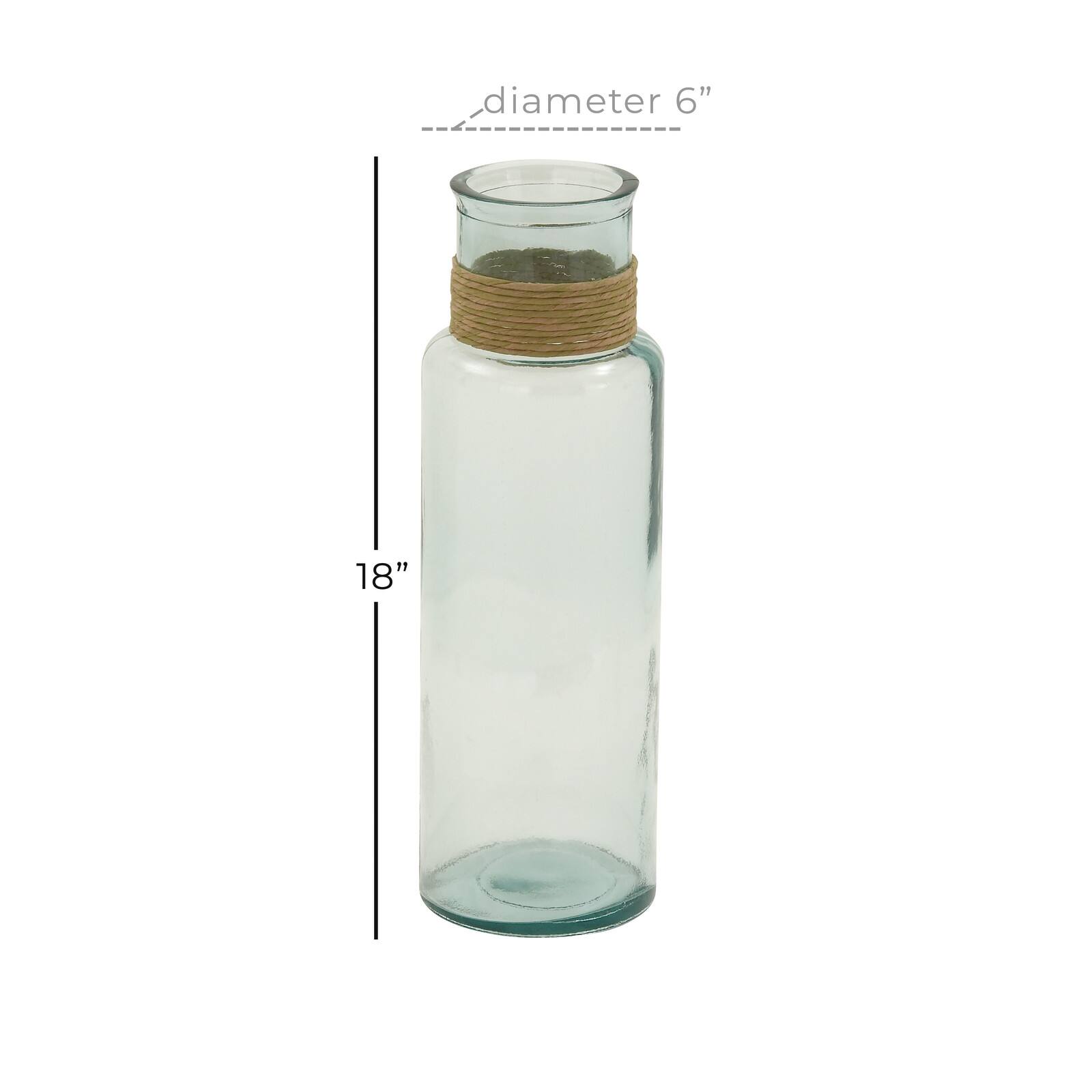 18" Clear Glass Farmhouse Vase