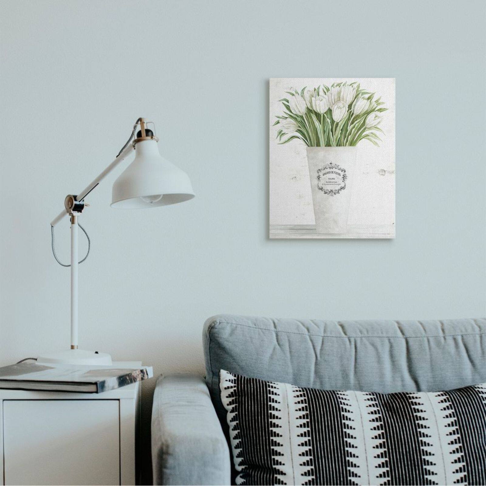 Stupell Industries White Tulip Bouquet in Parisian Vase Wall Accent