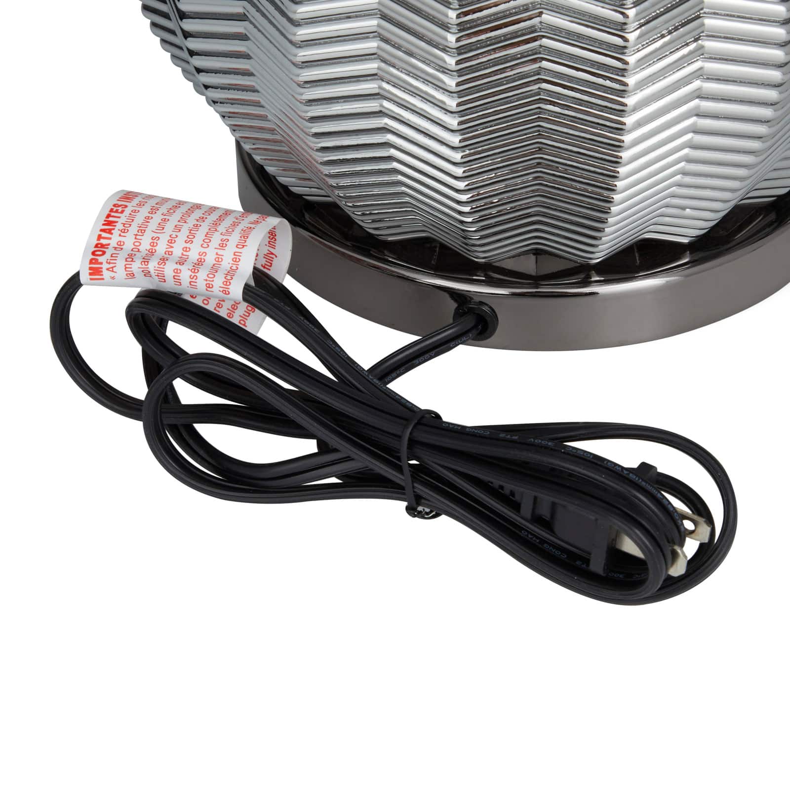 Black Polyester Transitional Table Lamp, 20" x 17" x 14"