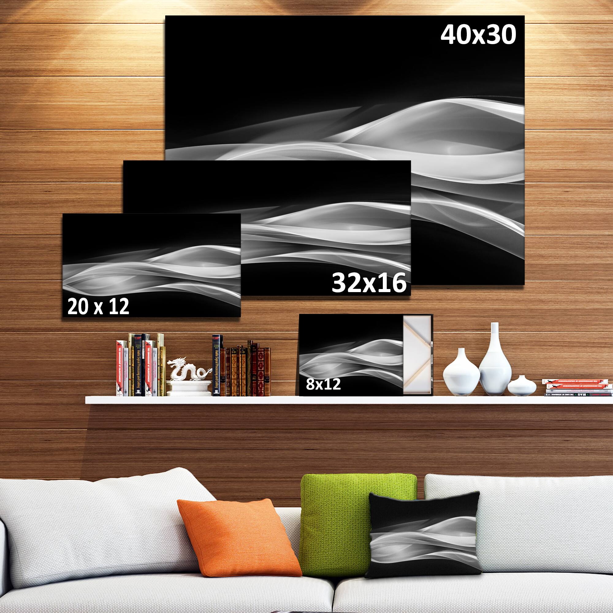 Designart - Glittering Silver Pattern - Abstract Canvas art print