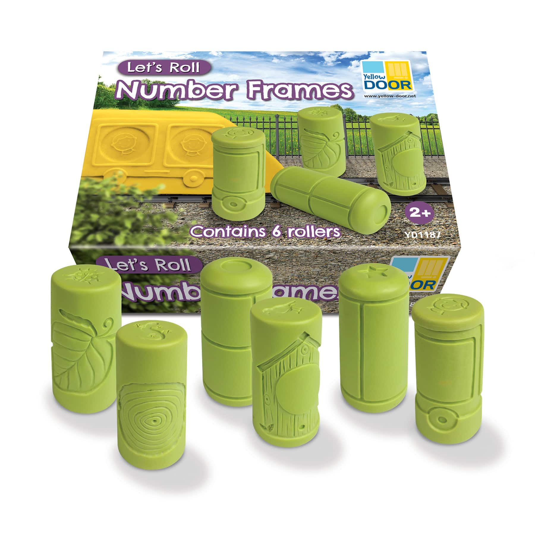 Yellow Door 2.75" Green Let's Roll Number Frames Rollers Set