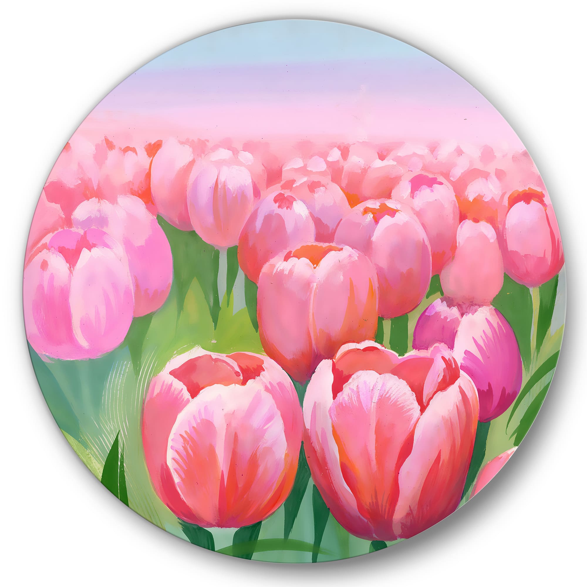 Designart - Field of Pink Tulips