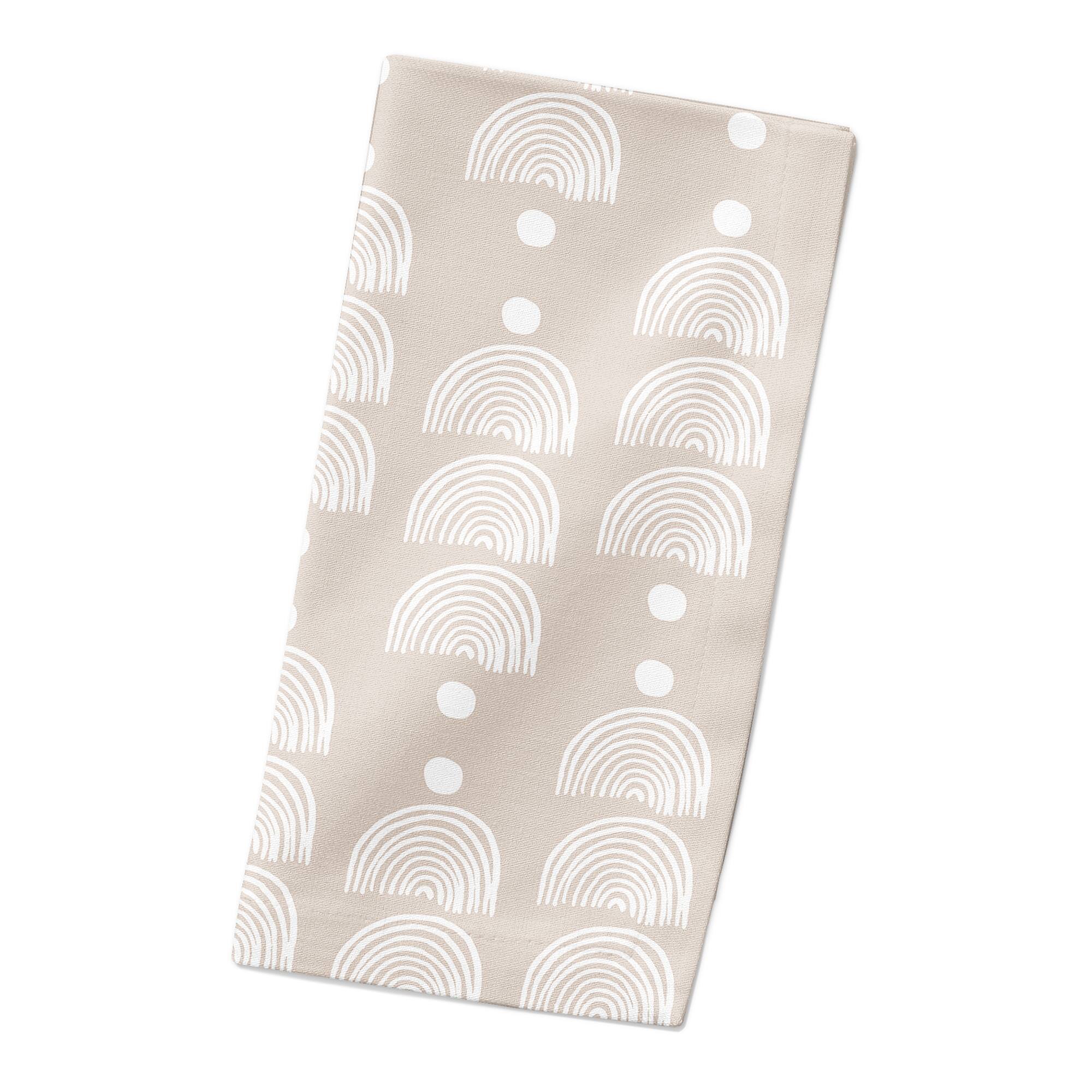 Half Circle Line Pattern 10" x 10" Cotton Twill Napkin