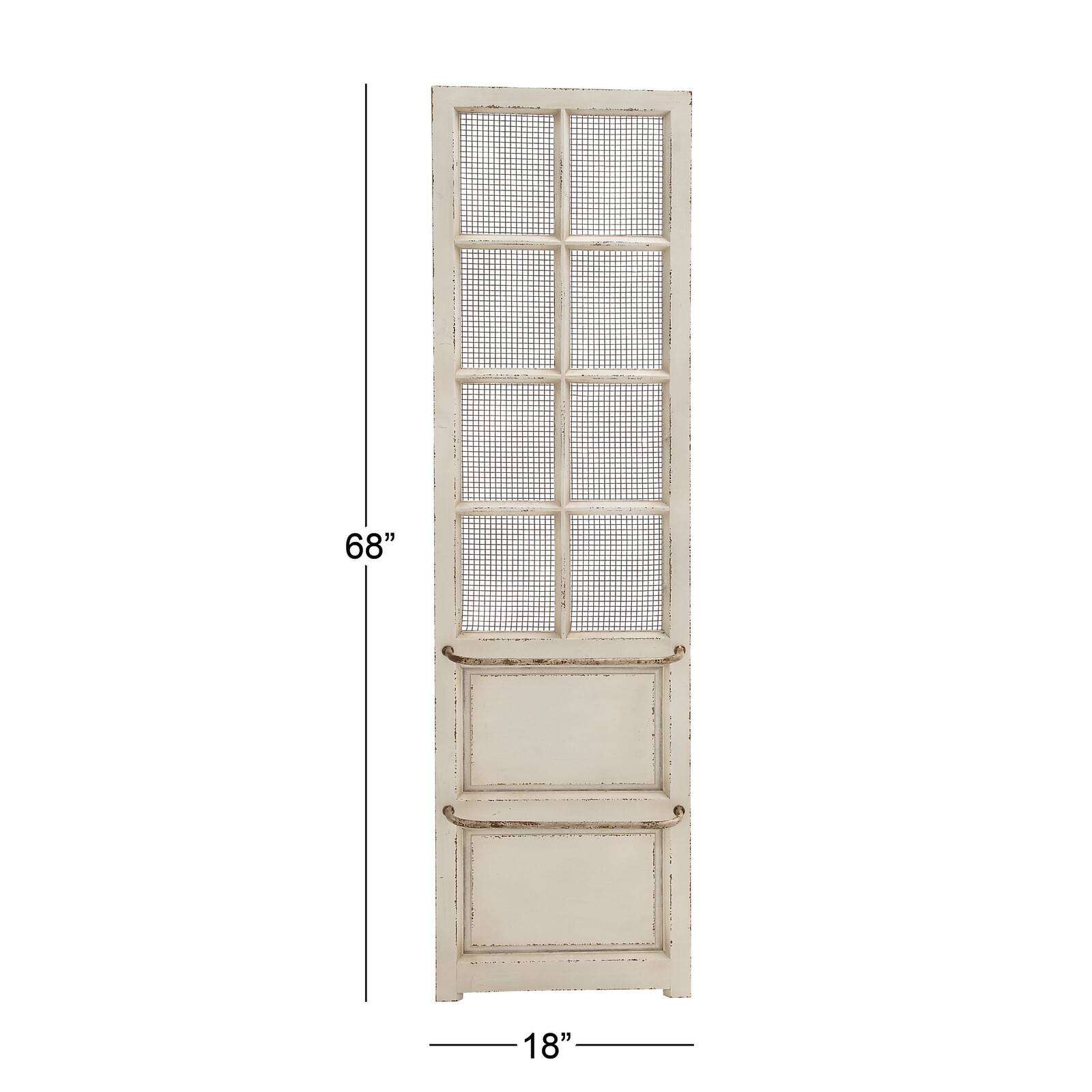68" Cream Farmhouse Abstract Wood Wall Décor
