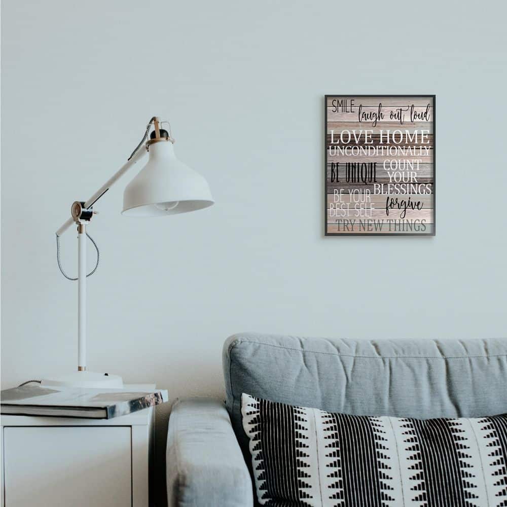 Stupell Industries Inspirational Be You Phrases on Wood Grain Brown Black Text in Black Frame Wall Art