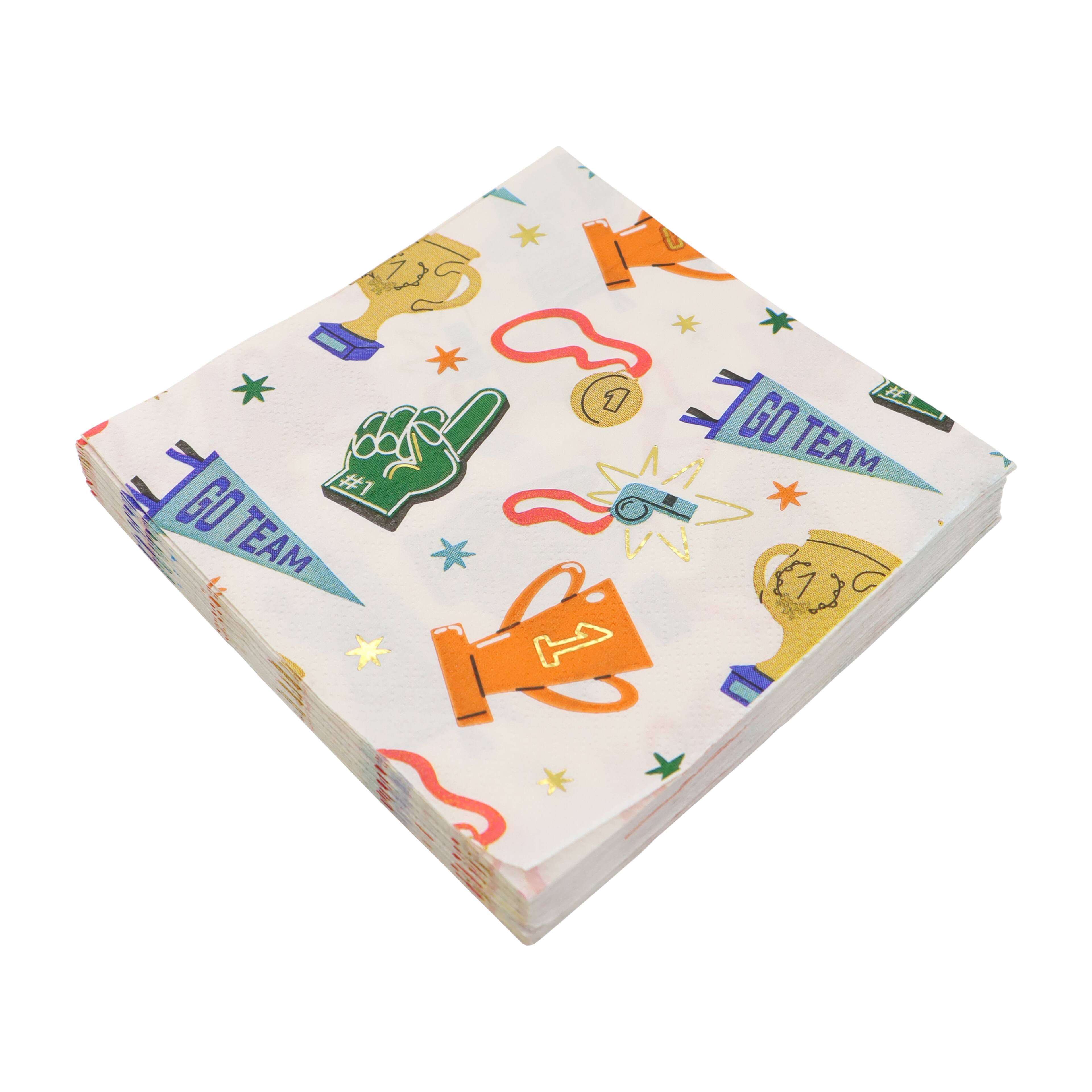 24 Packs: 20 ct. (480 total) Team Spirit Paper Beverage Napkins by Celebrate It™