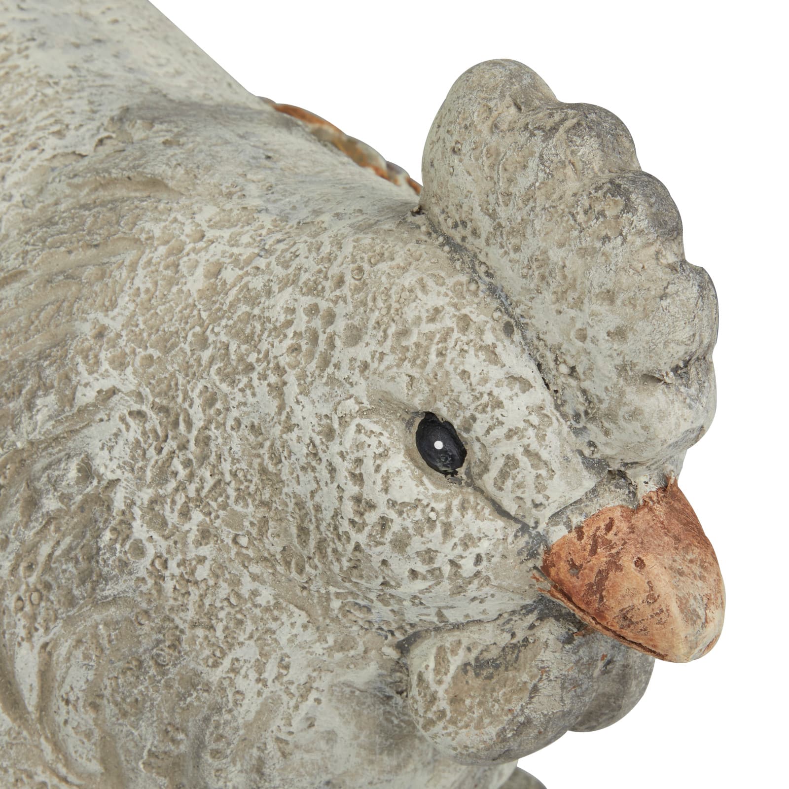15" Gray Chicken Polystone Farmhouse Garden Sculpture