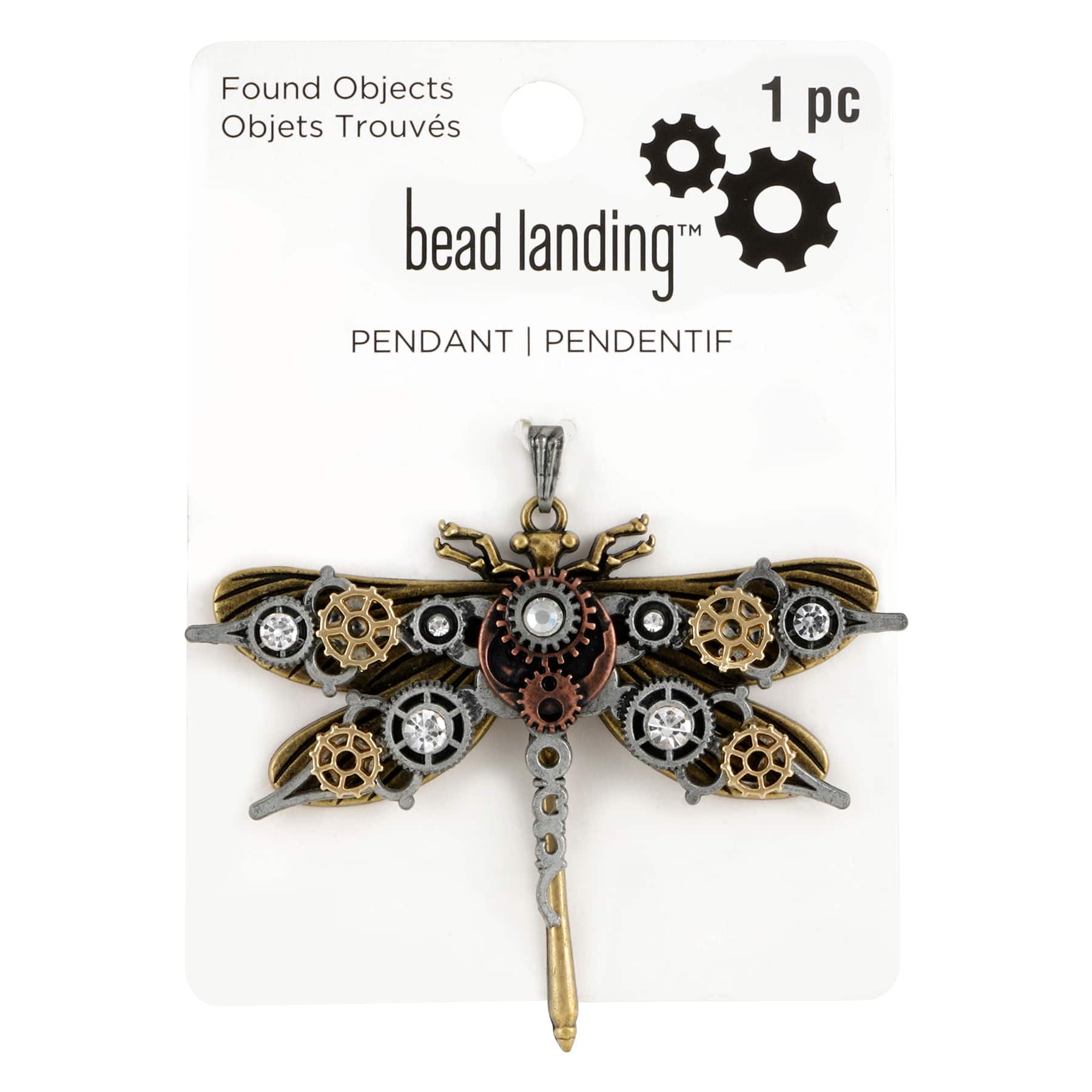 12 Pack: Found Objects Clockwork Dragonfly Pendant by Bead Landing™