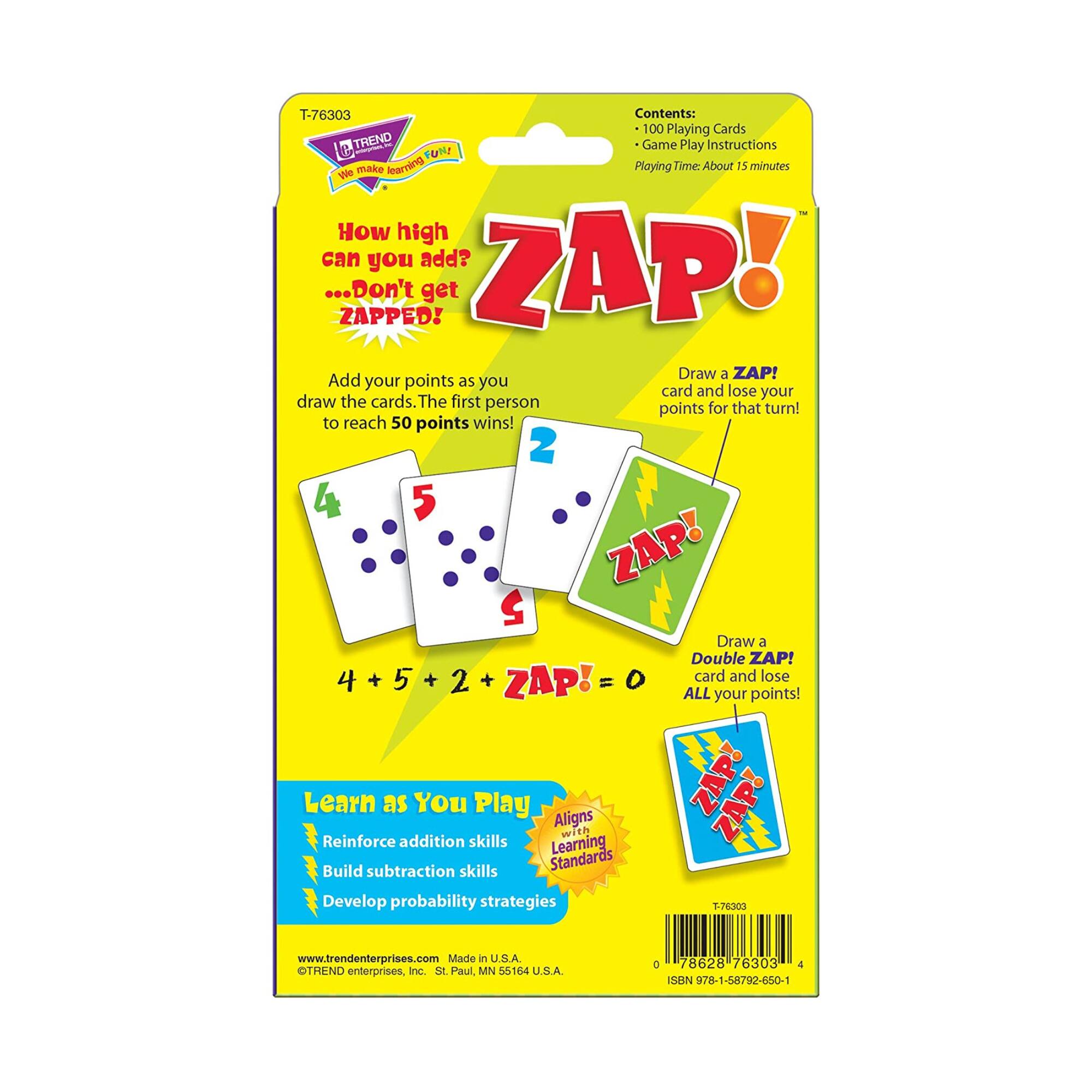 Trend Enterprises® Zap! Addition Card Game
