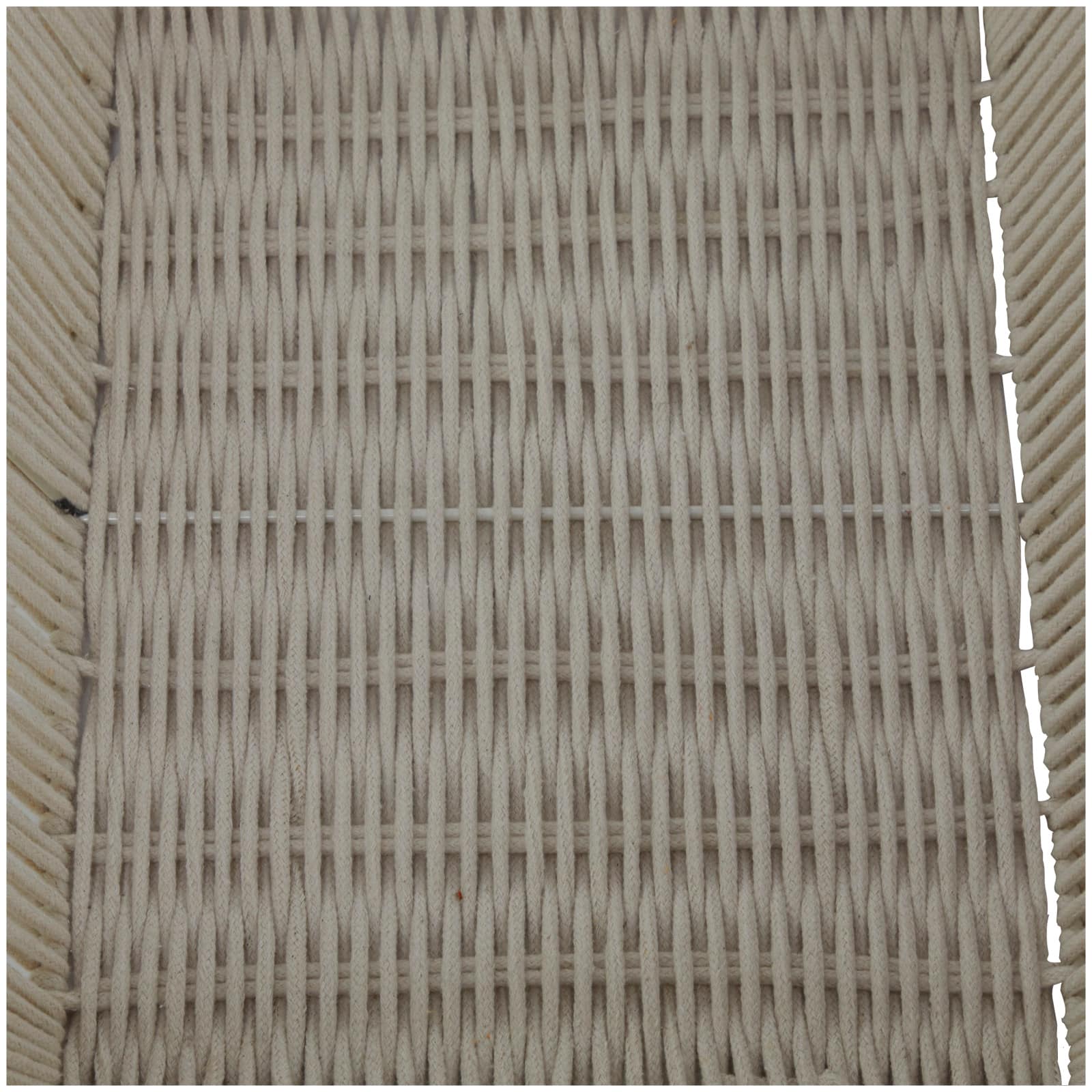 Cream Cotton Handmade Woven Storage Basket with Handles Set of 2 18", 17"