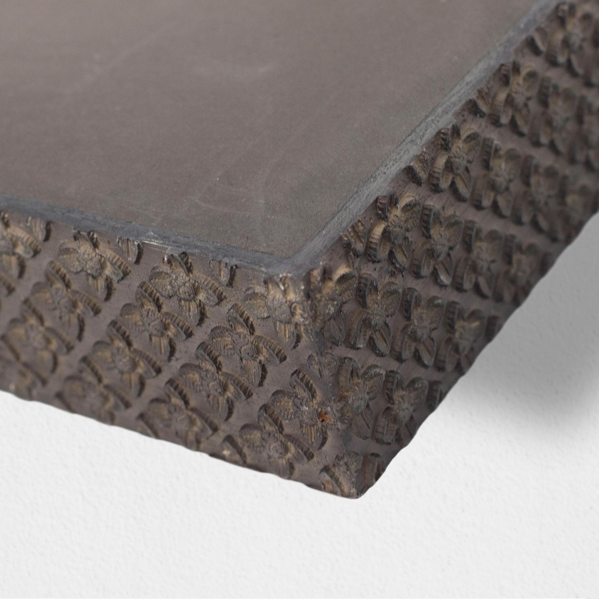 Large Black Rustic Embossed Wood Floating Wall Shelf