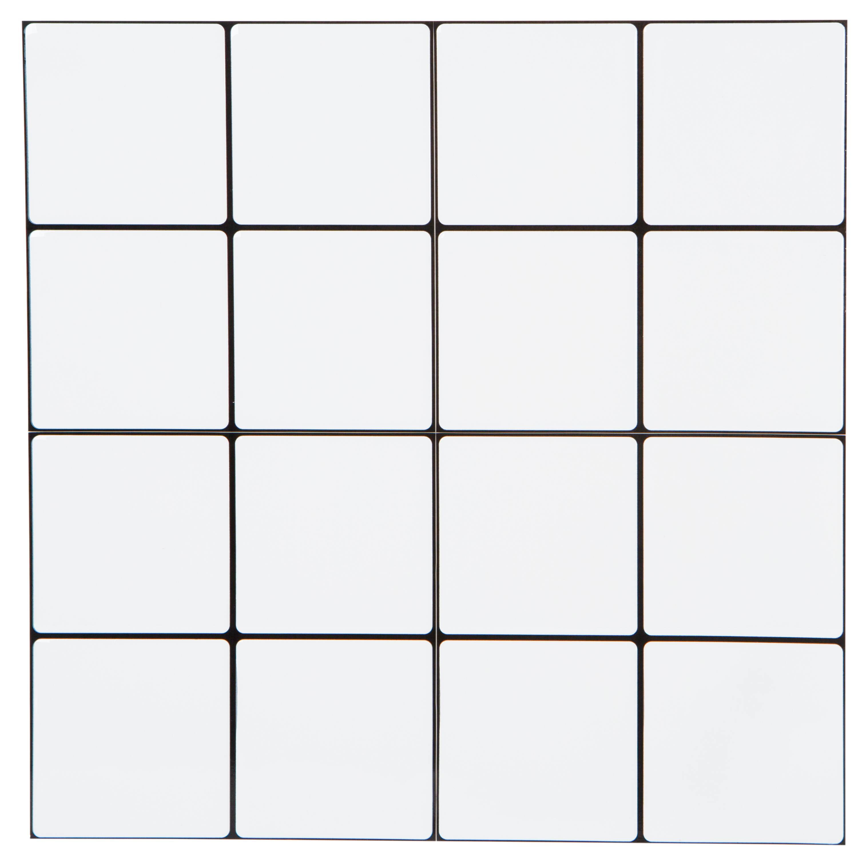 Simplify White Peel & Stick Wall Tile Mini Square, 4ct.