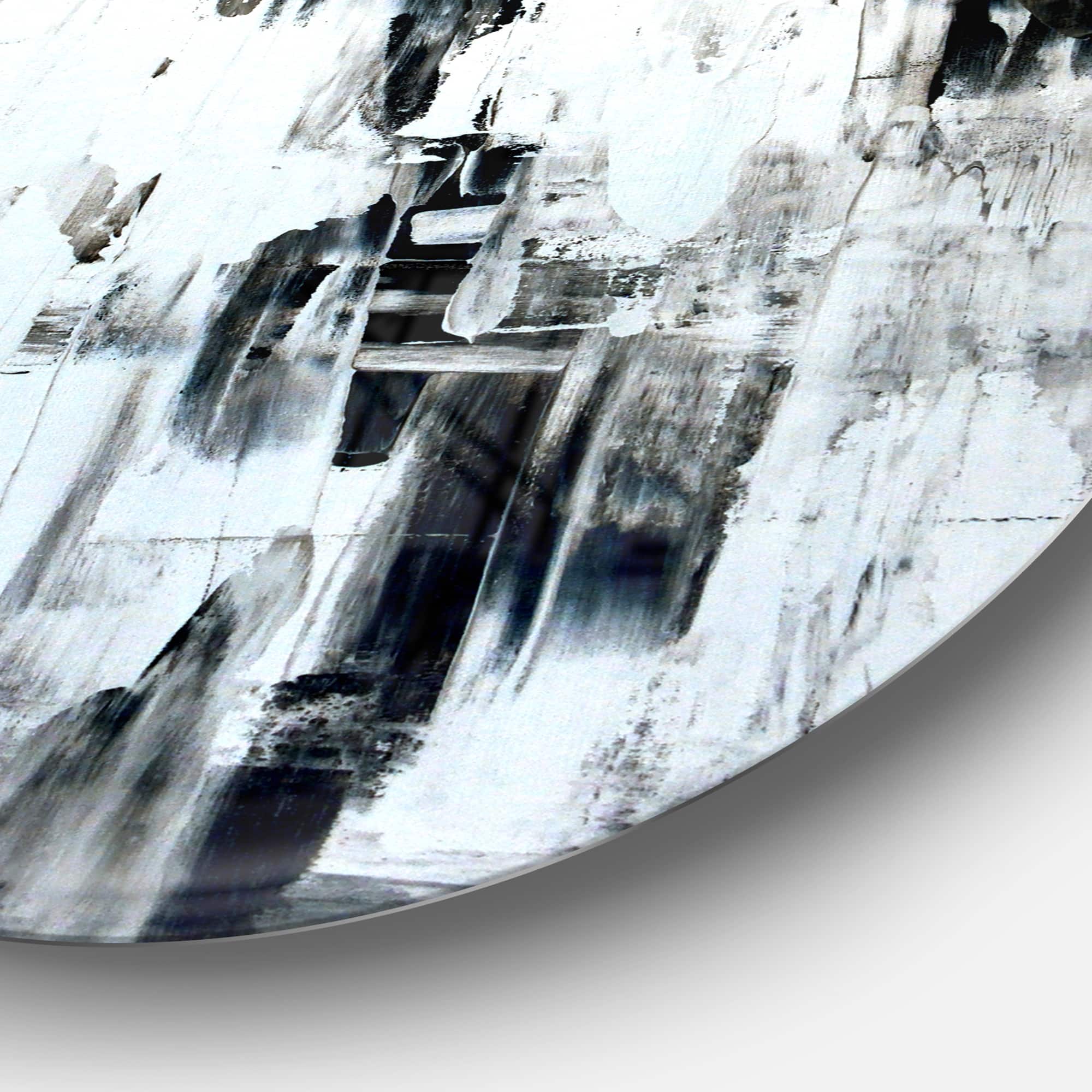 Designart - Brown and Beige Painting' Abstract Circle Metal Wall Art